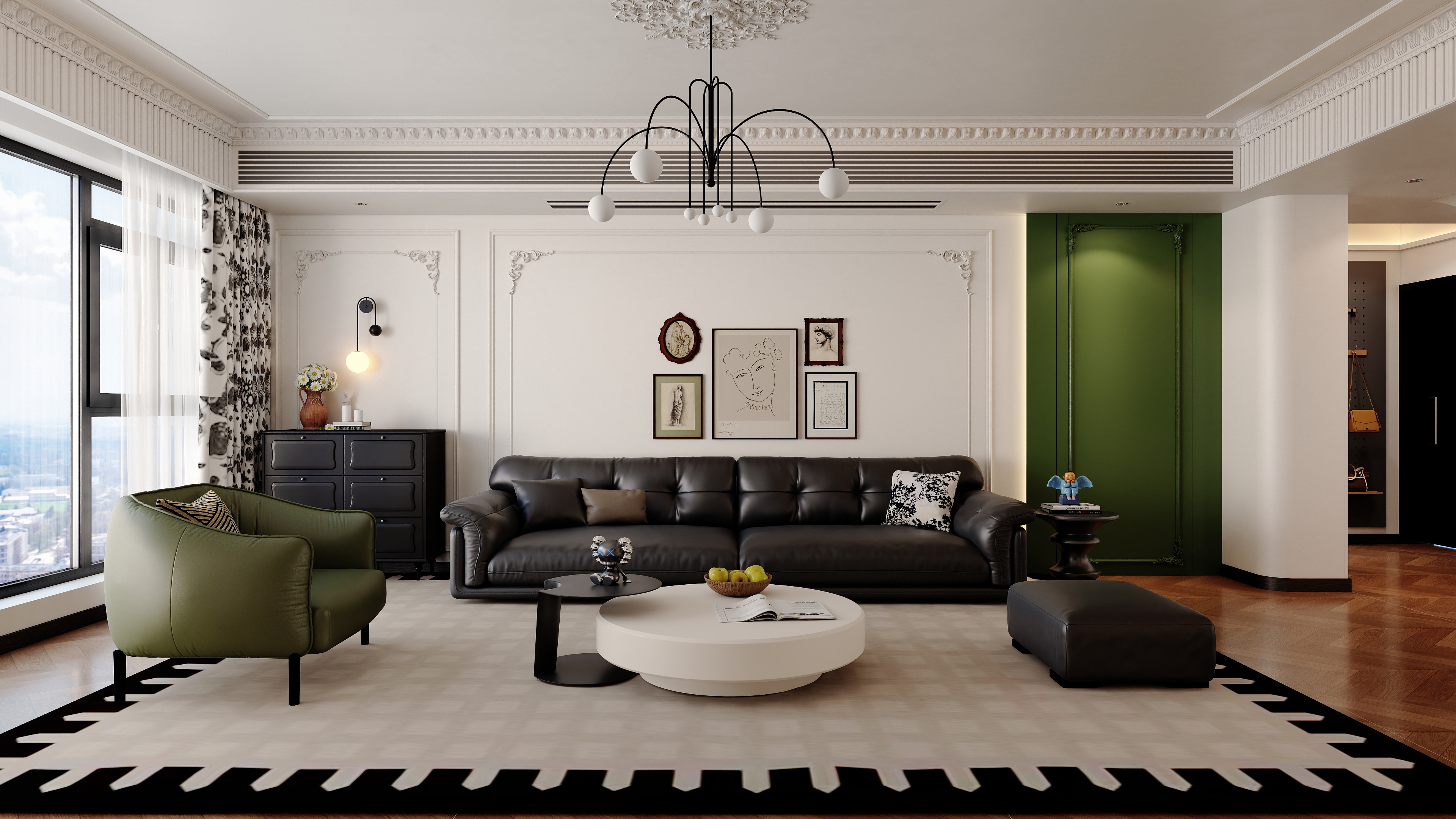 YY.洛洛-法式 146㎡  三室 装修效果图