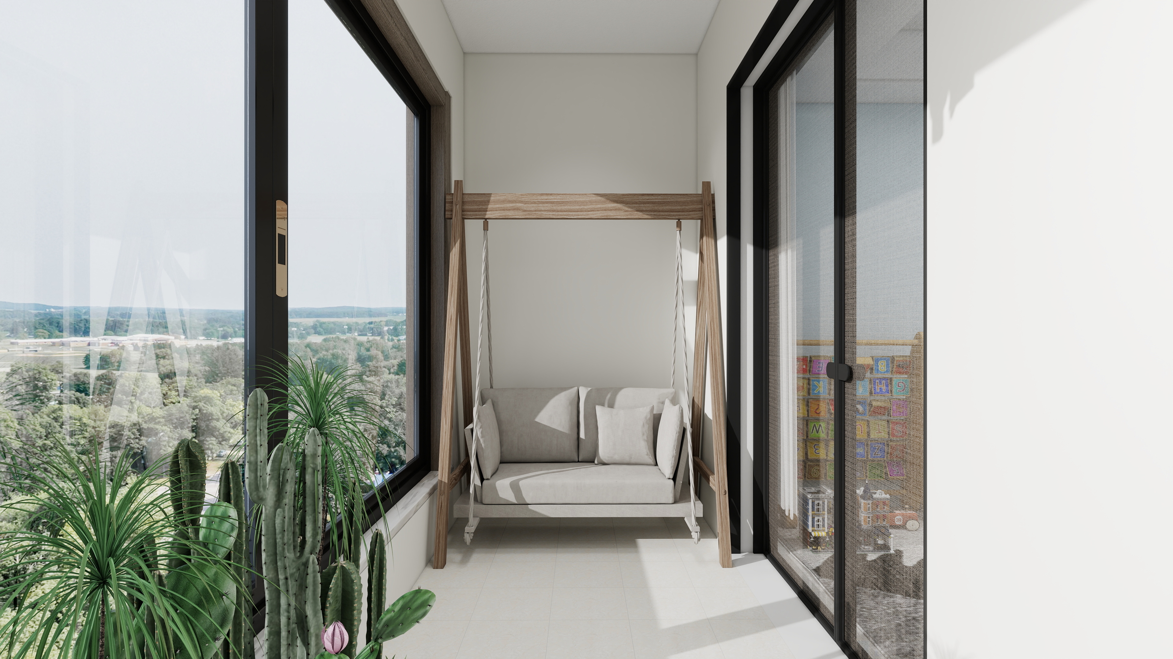 1372*OKbJ-广州华商职业学院 - 邵天杰一层阳台装修效果图第1张