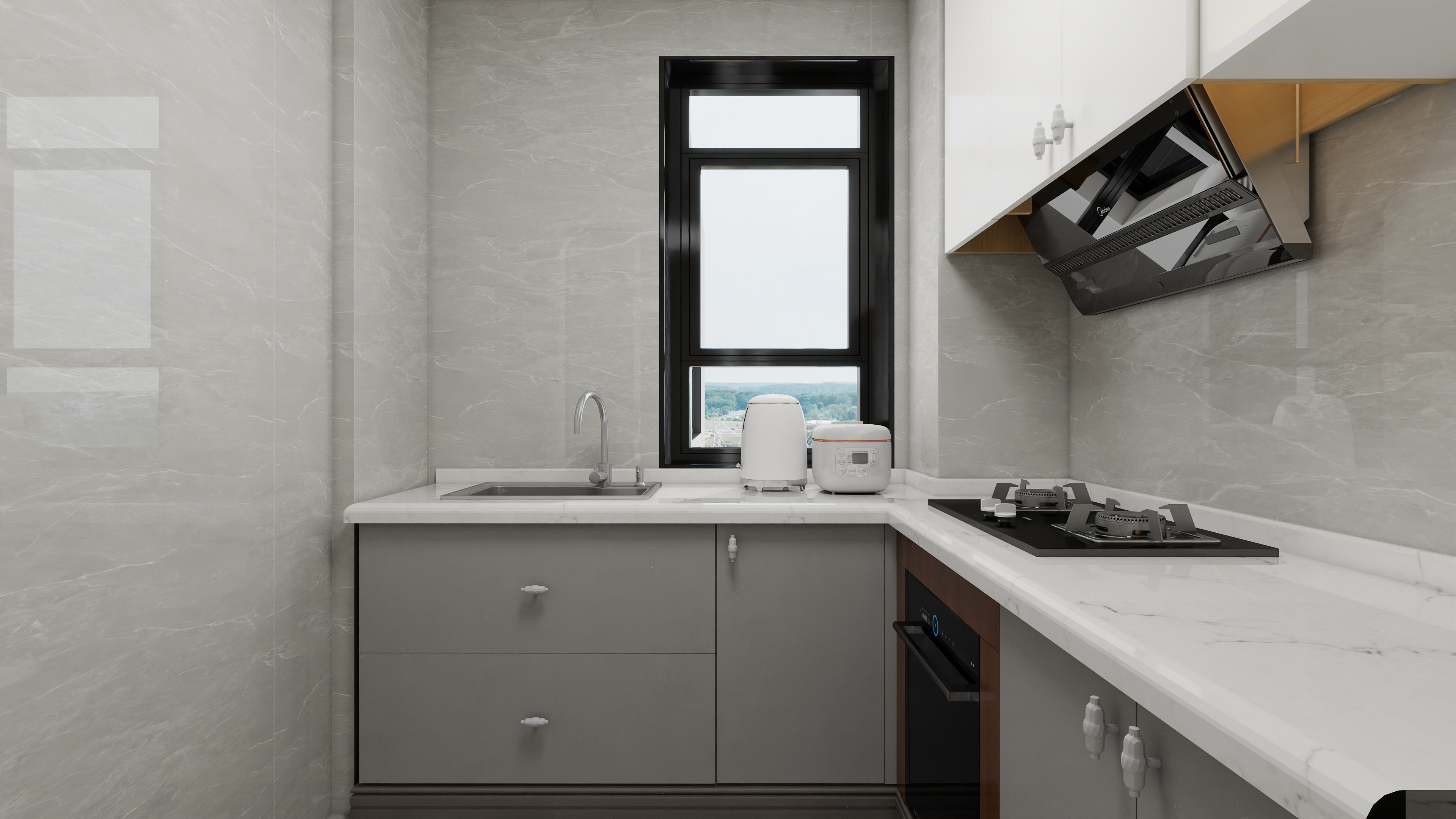 1372*OKbJ-广州华商职业学院 - 邵天杰一层厨房装修效果图第1张