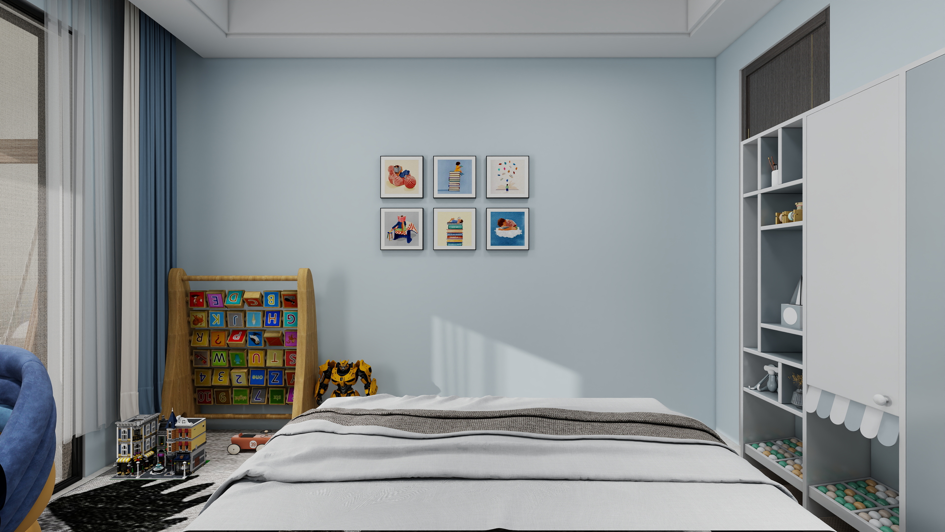 1372*OKbJ-广州华商职业学院 - 邵天杰一层儿童房装修效果图第1张