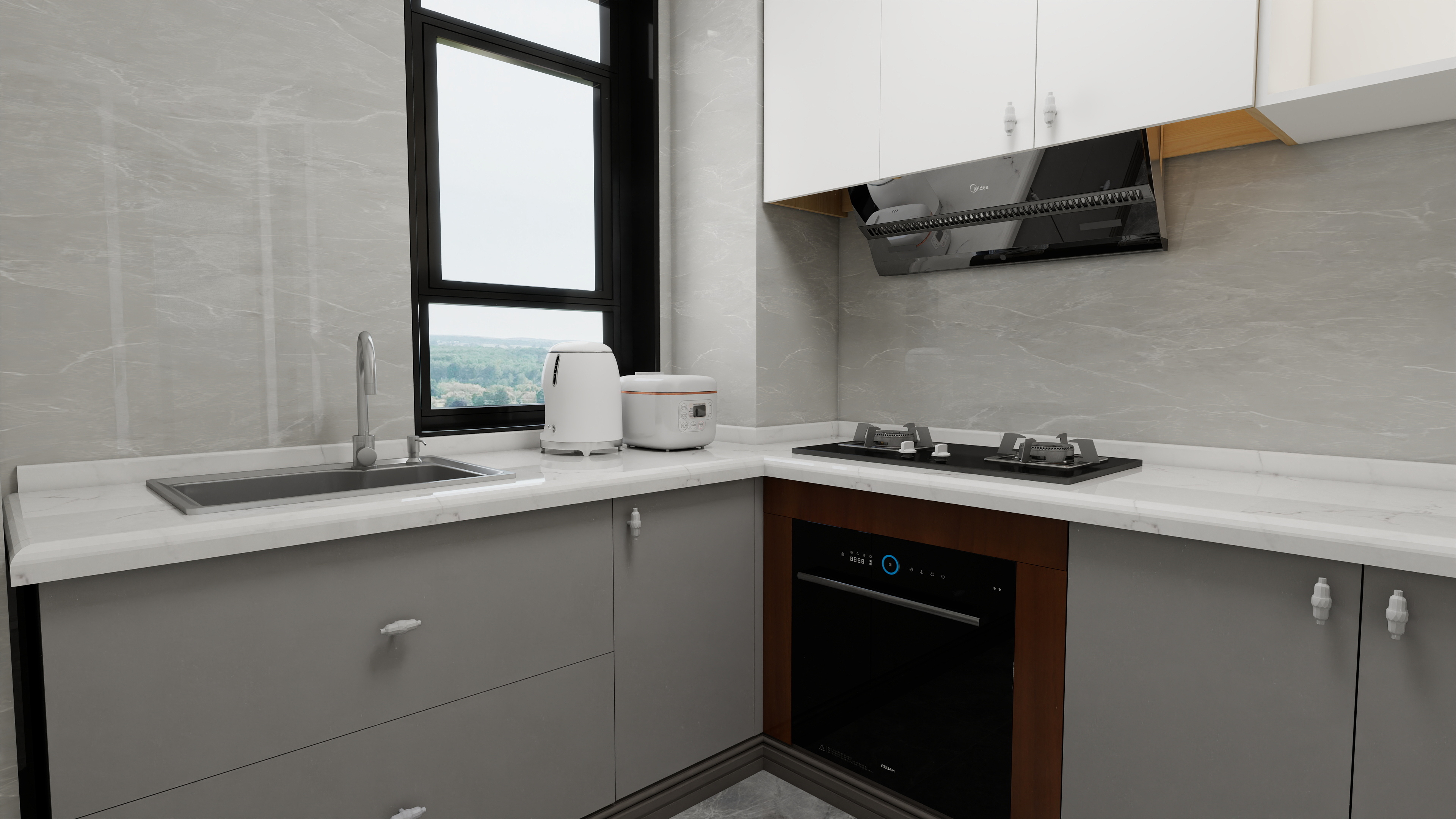 1372*OKbJ-广州华商职业学院 - 邵天杰一层厨房装修效果图第3张