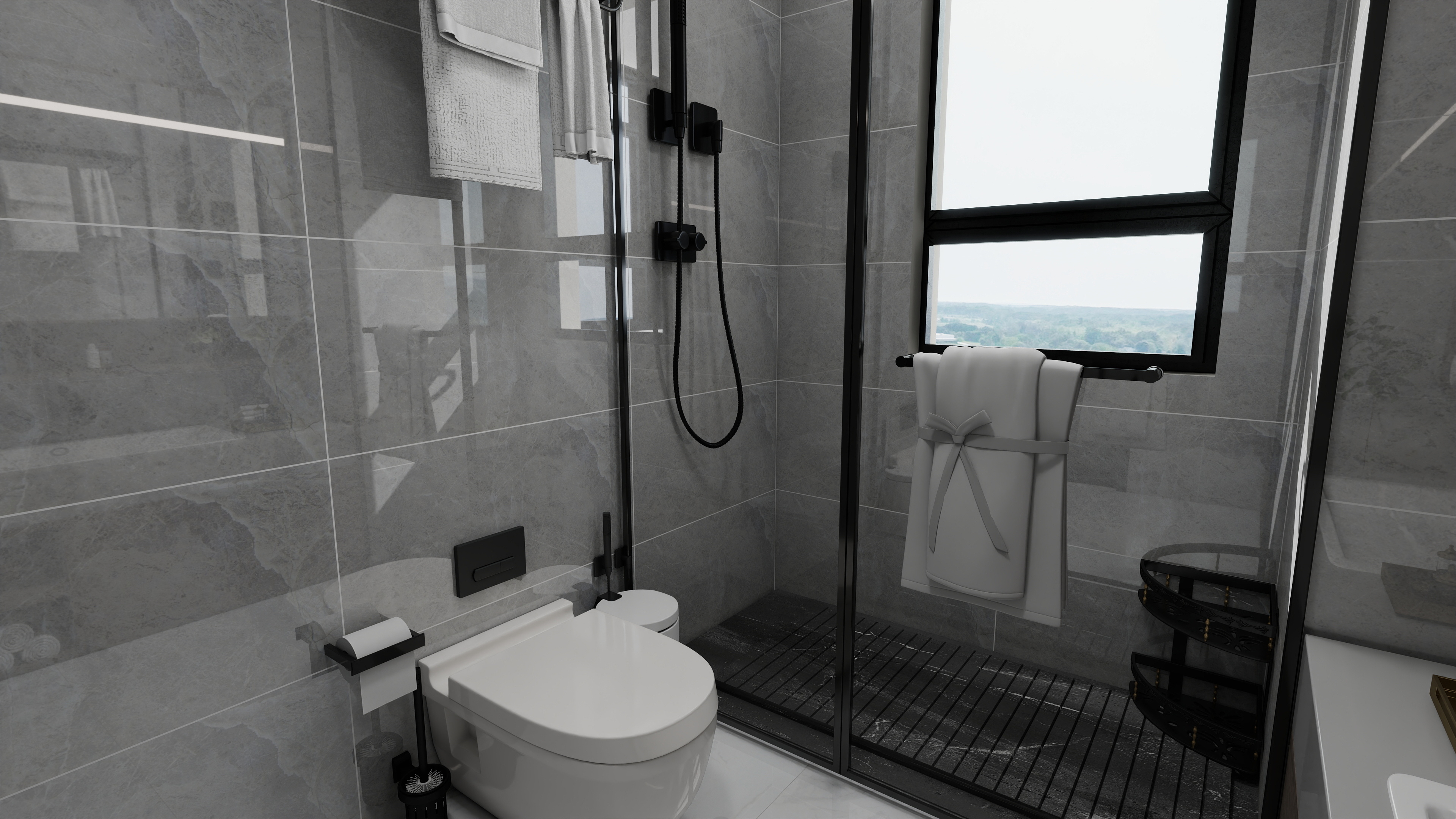 1372*OKbJ-广州华商职业学院 - 邵天杰一层卫生间装修效果图第5张