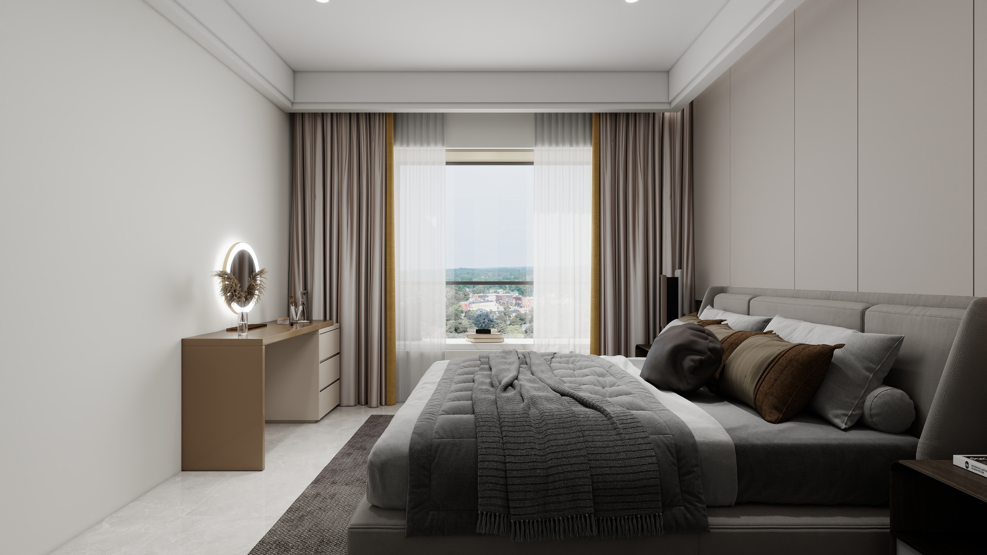 1372*OKbJ-广州华商职业学院 - 邵天杰一层主卧装修效果图第1张