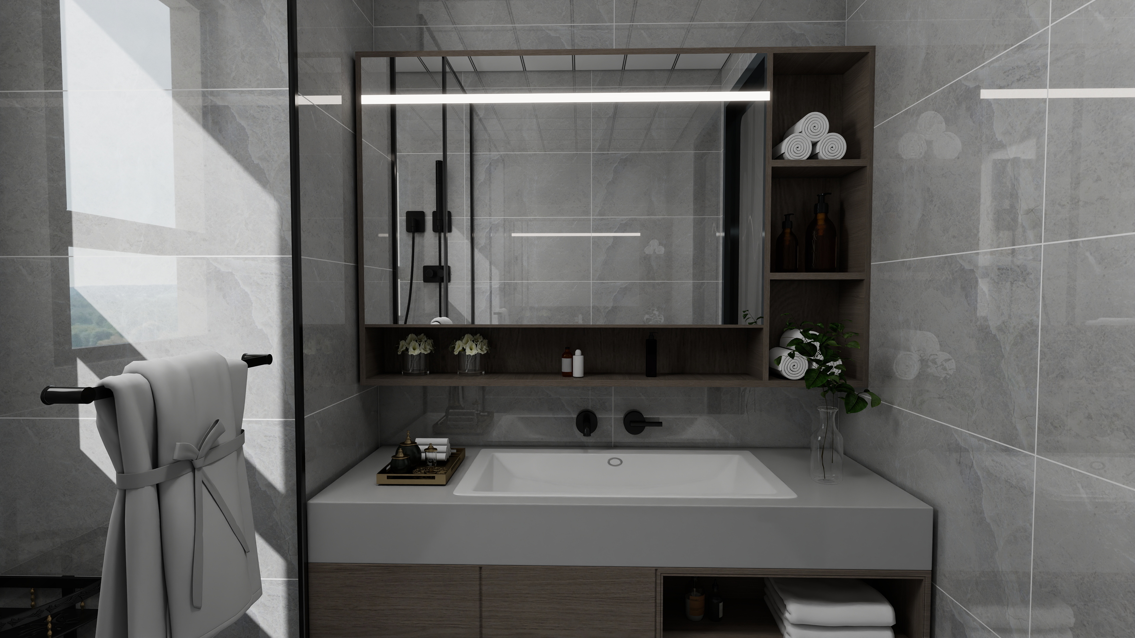 1372*OKbJ-广州华商职业学院 - 邵天杰一层卫生间装修效果图第4张