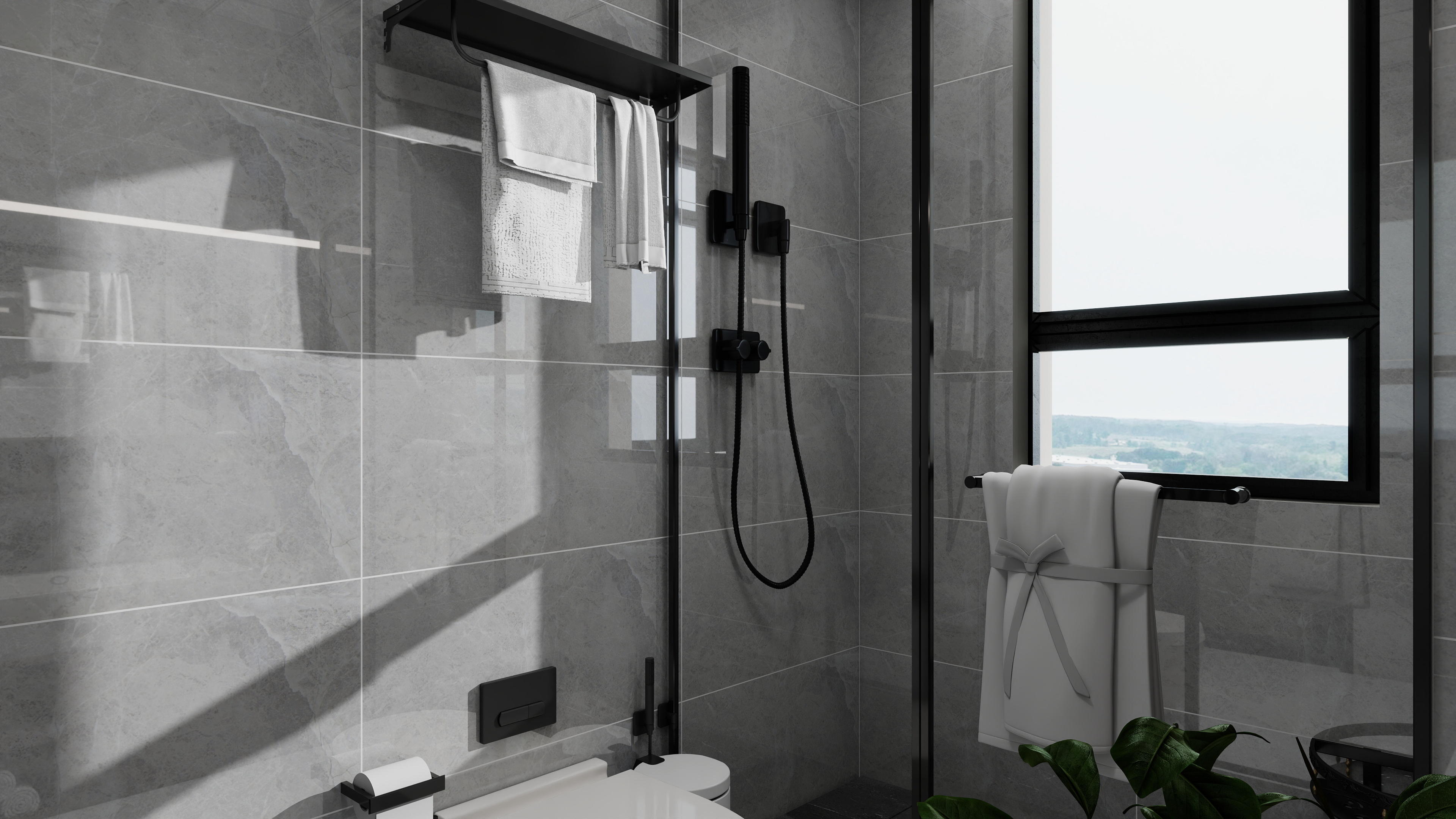 1372*OKbJ-广州华商职业学院 - 邵天杰一层卫生间装修效果图第2张