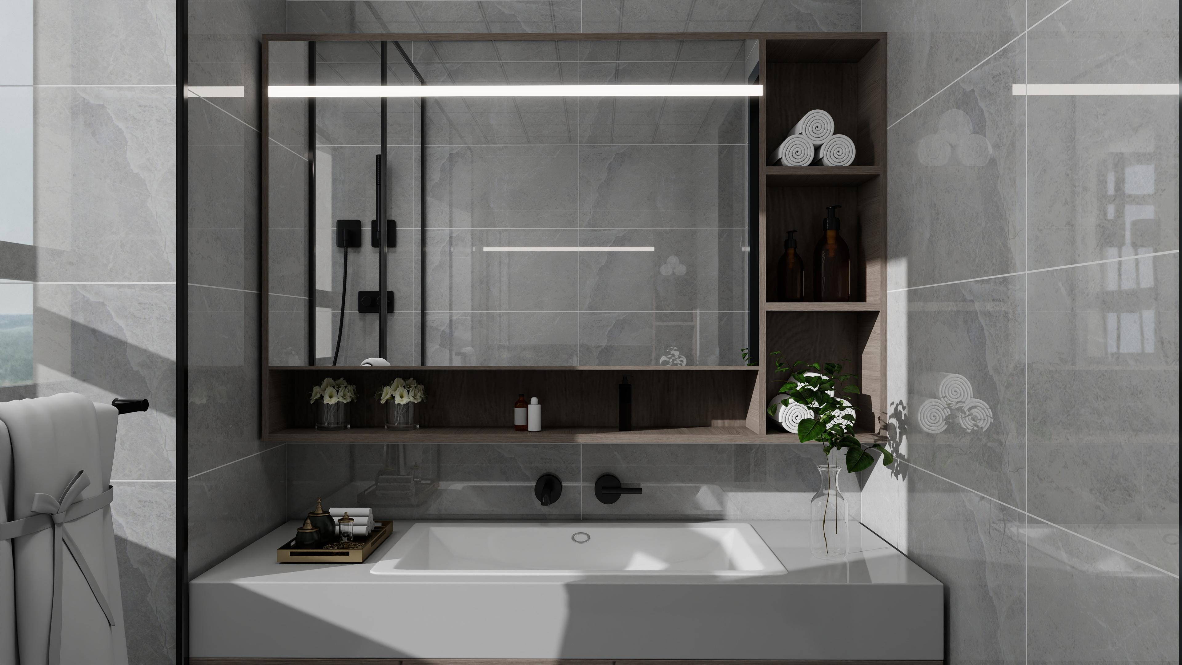 1372*OKbJ-广州华商职业学院 - 邵天杰一层卫生间装修效果图第1张