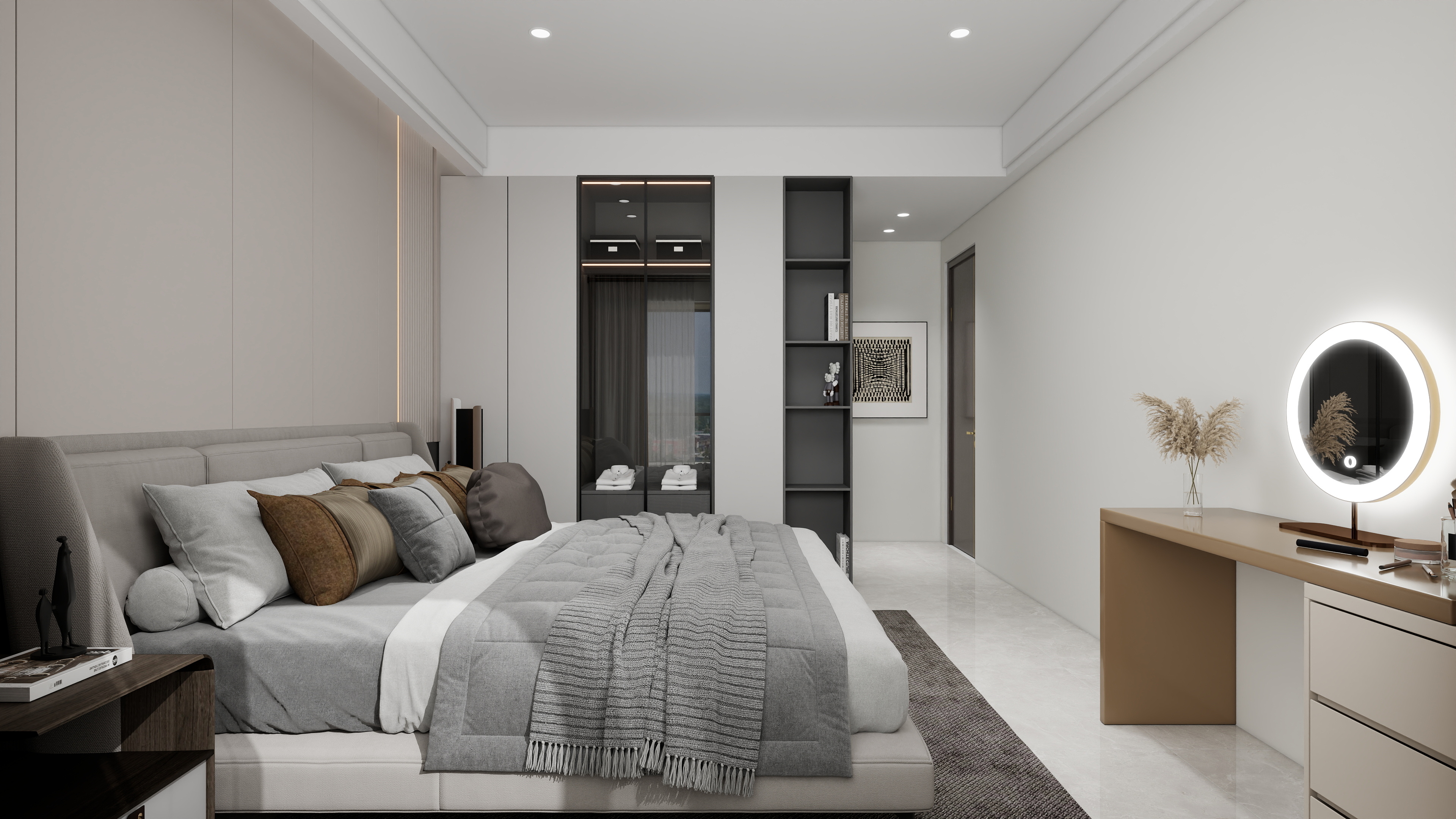 1372*OKbJ-广州华商职业学院 - 邵天杰一层主卧装修效果图第2张