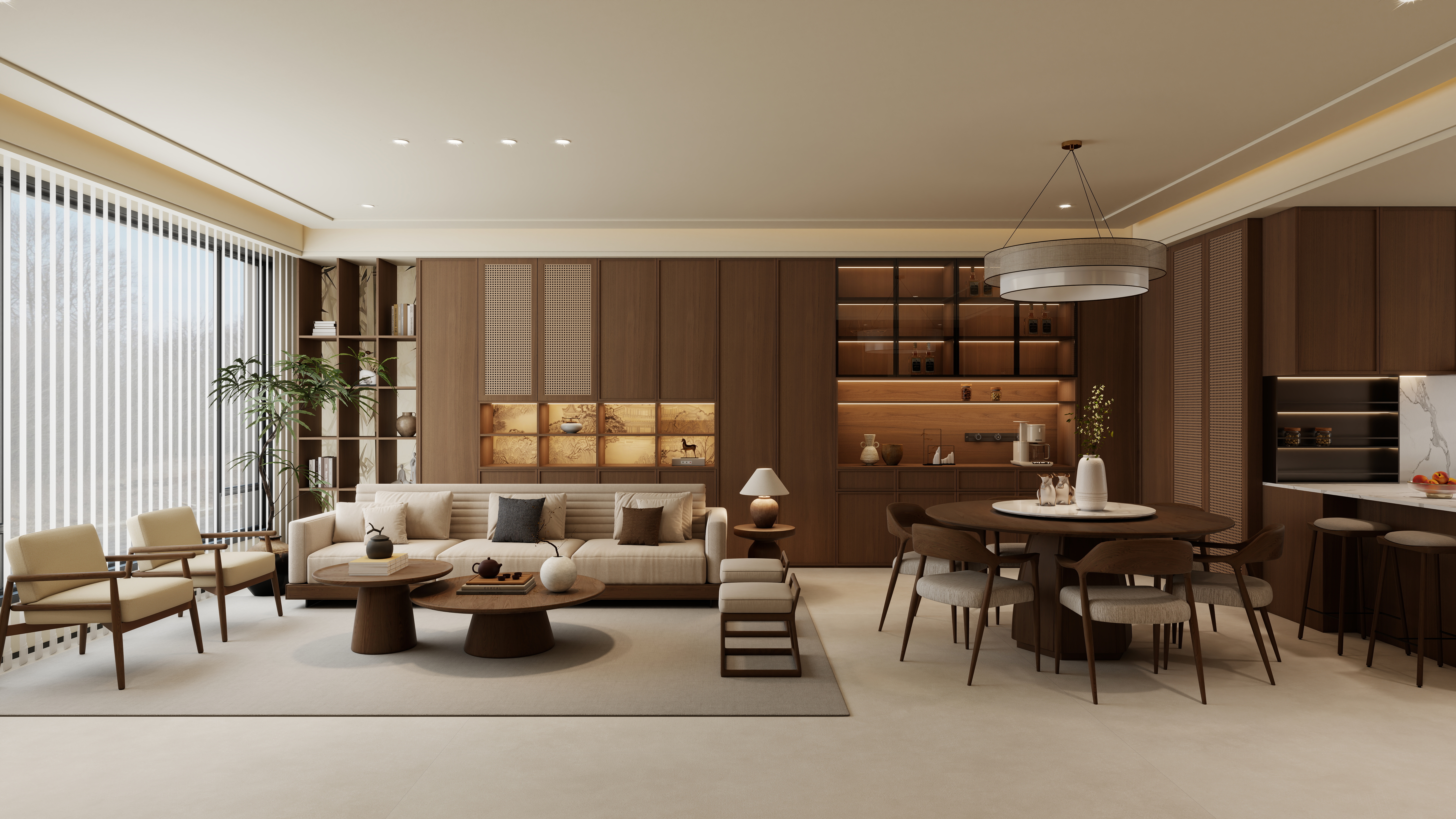 孙有权-『2025-11』70平丨宋氏美学客餐厅一层客餐厅装修效果图第4张