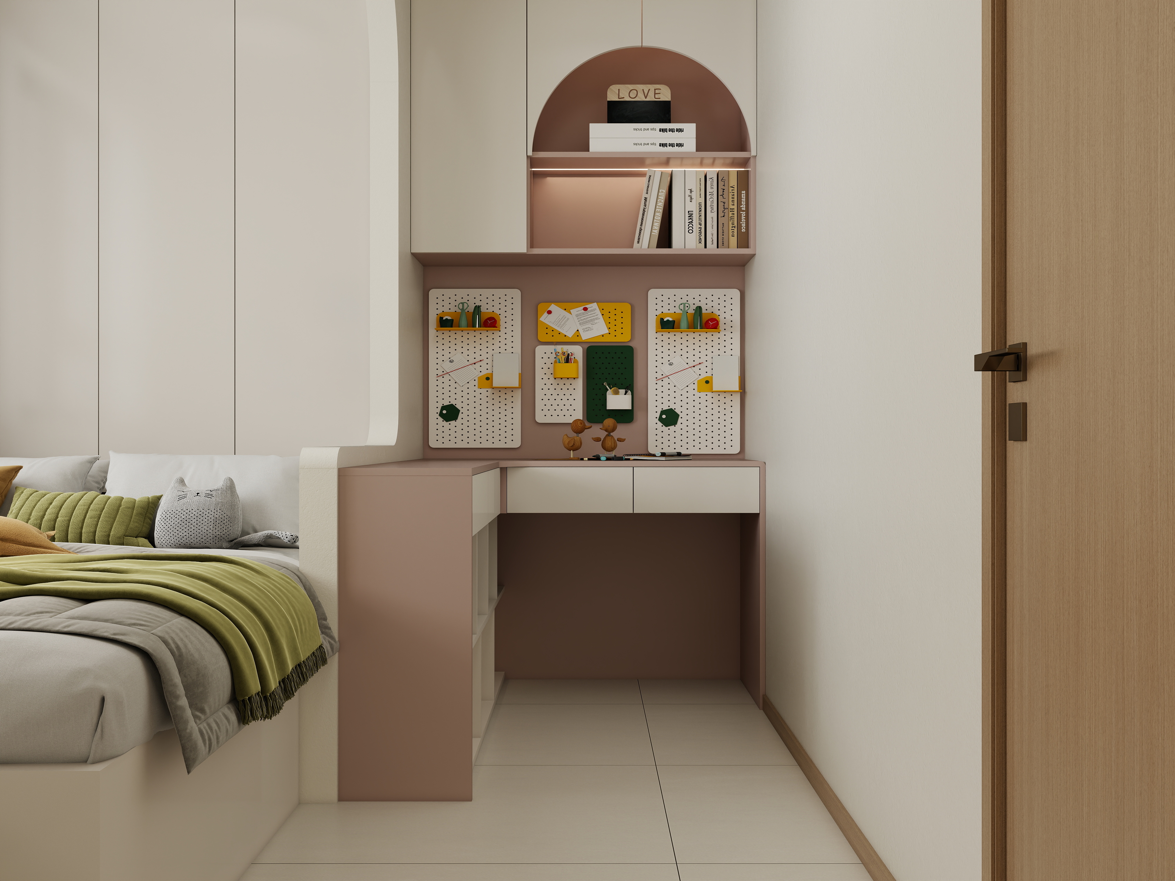 庄育霖-北湖缔景100平奶油风3室装修效果图