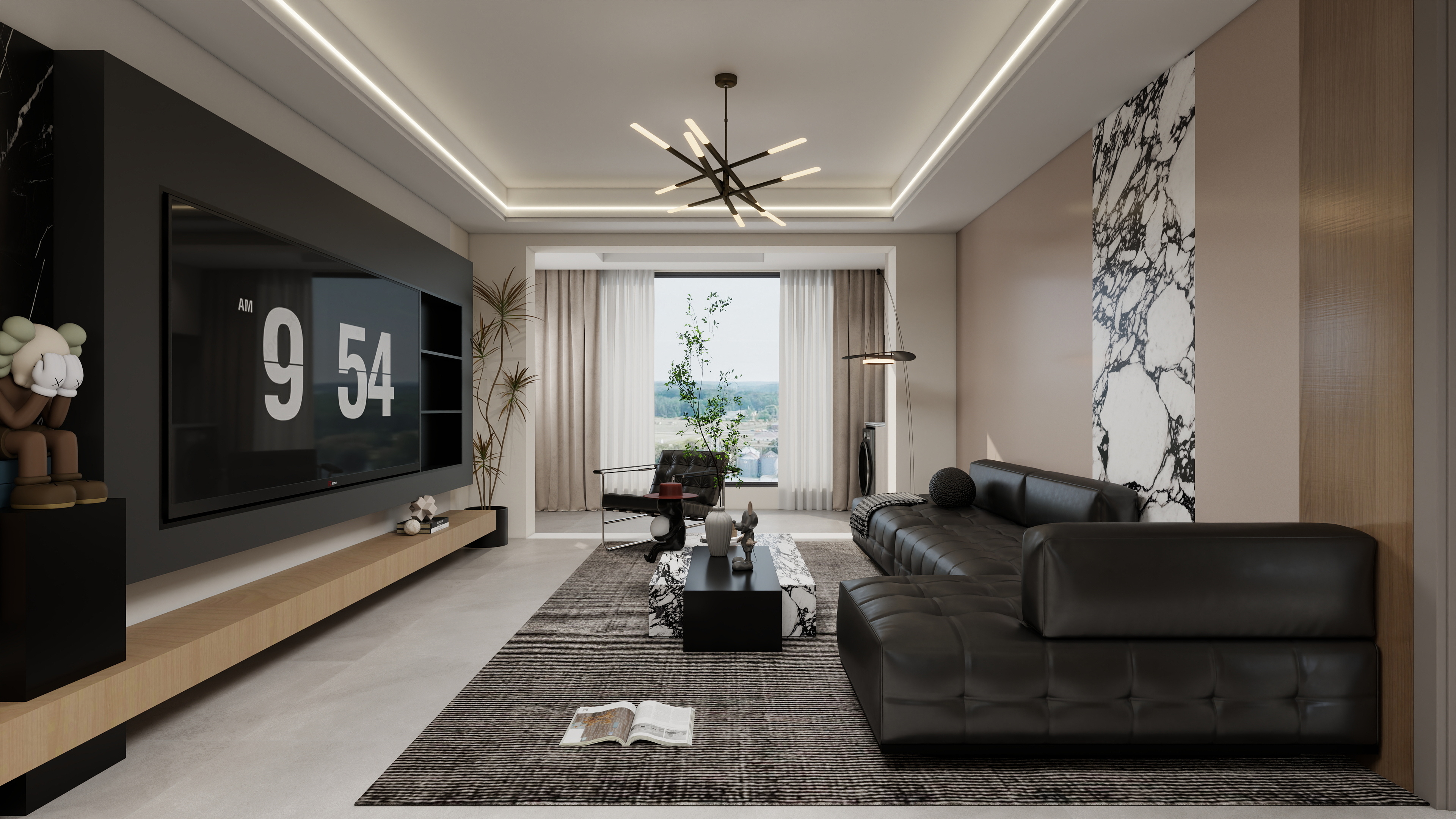 星空设计500一套-意式142㎡2室装修效果图