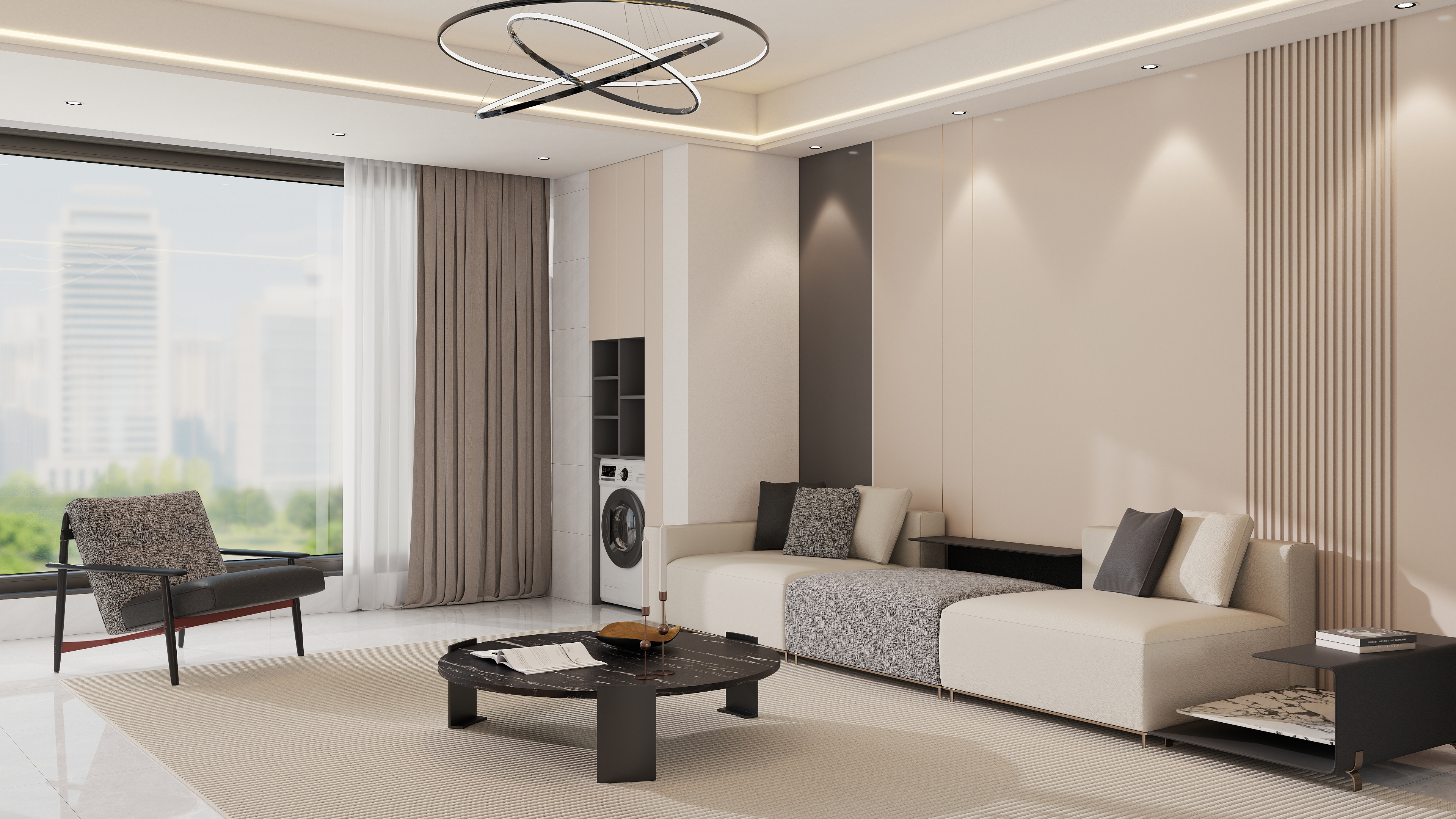 李佳洋-万德公园110平现代3室装修效果图