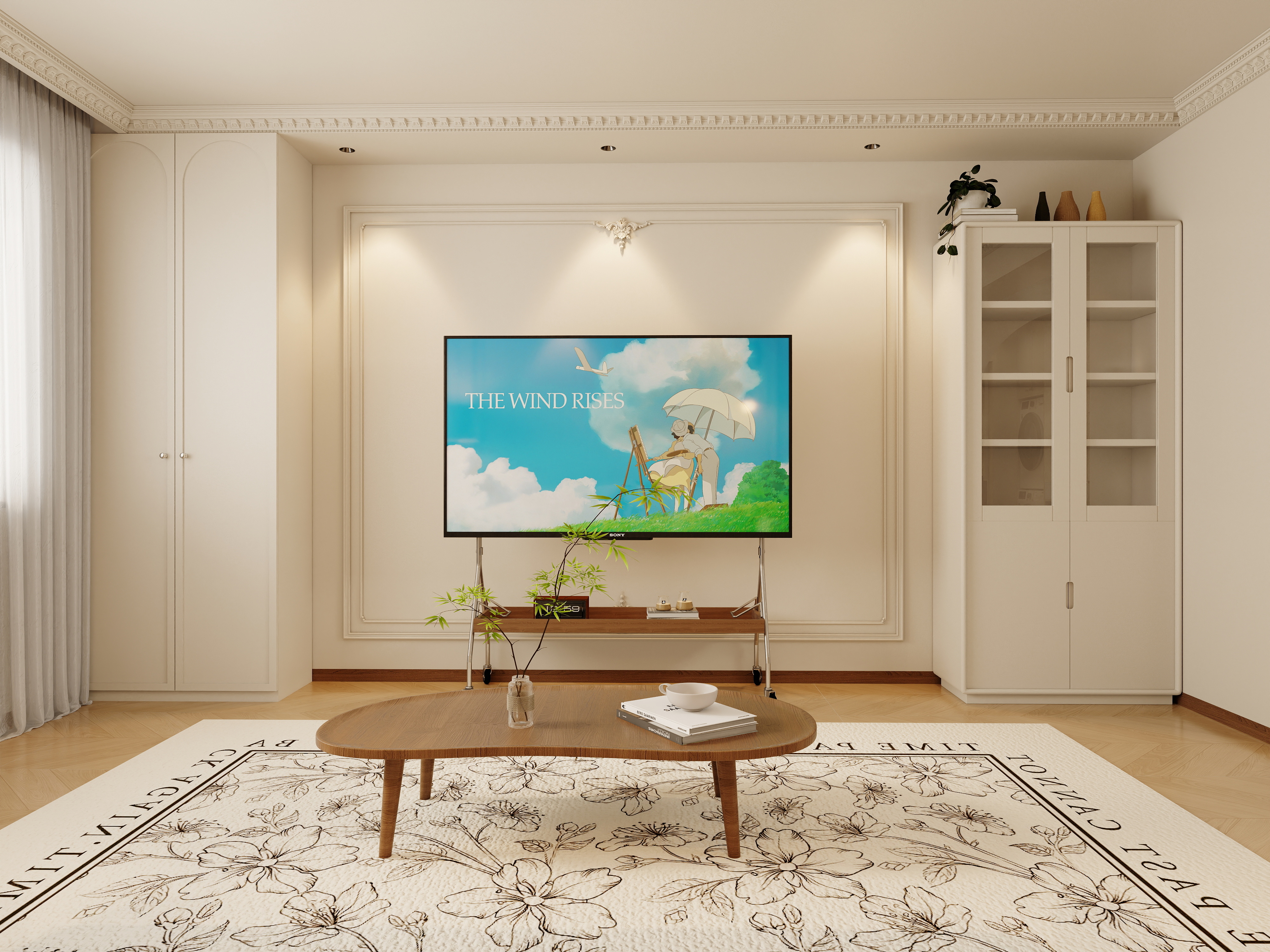 设计师1朱工-法式奶油一层客餐厅装修效果图第3张