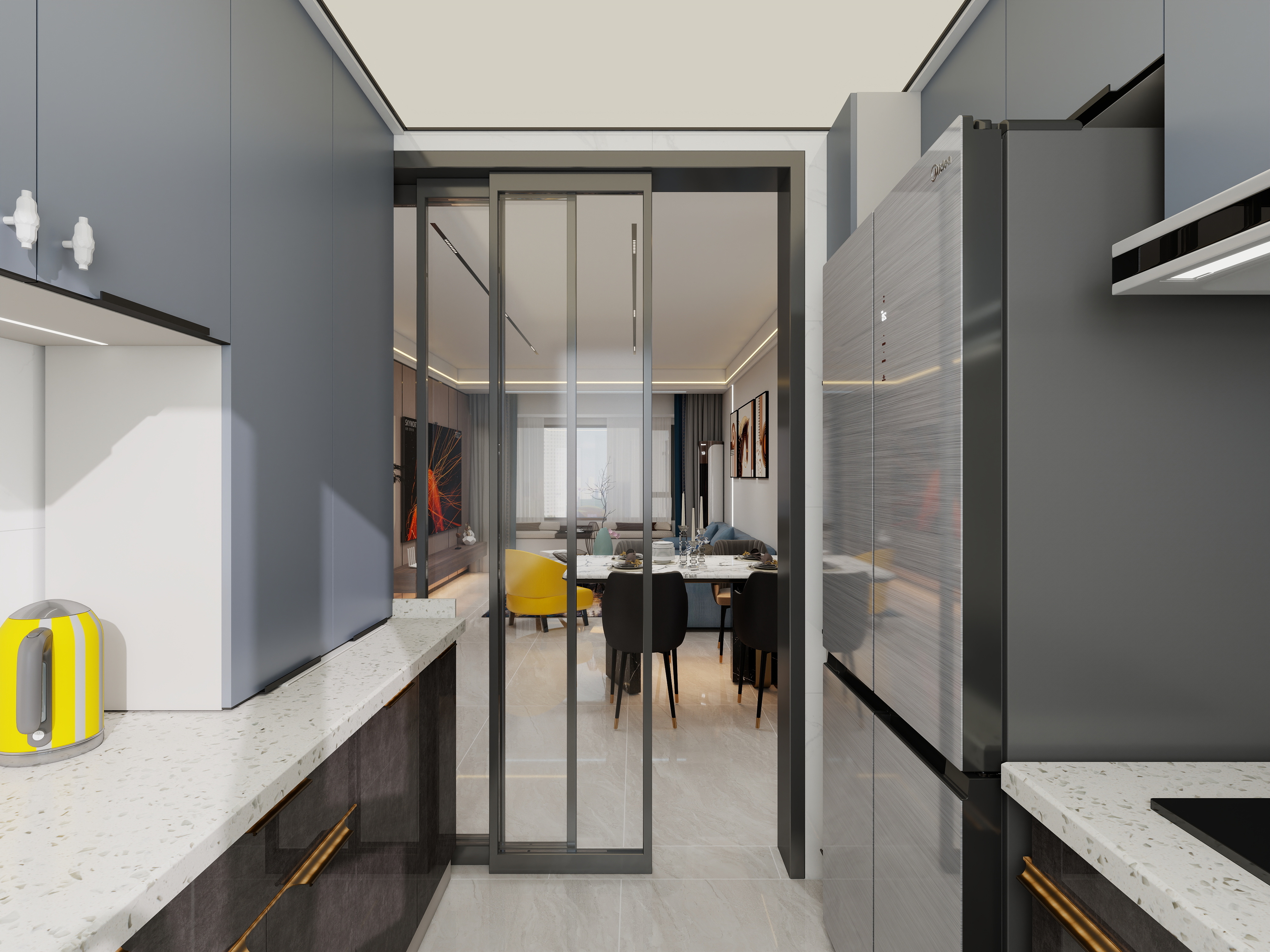 河北欧建建筑装饰有限公司-华远和府-二期93㎡3室装修效果图