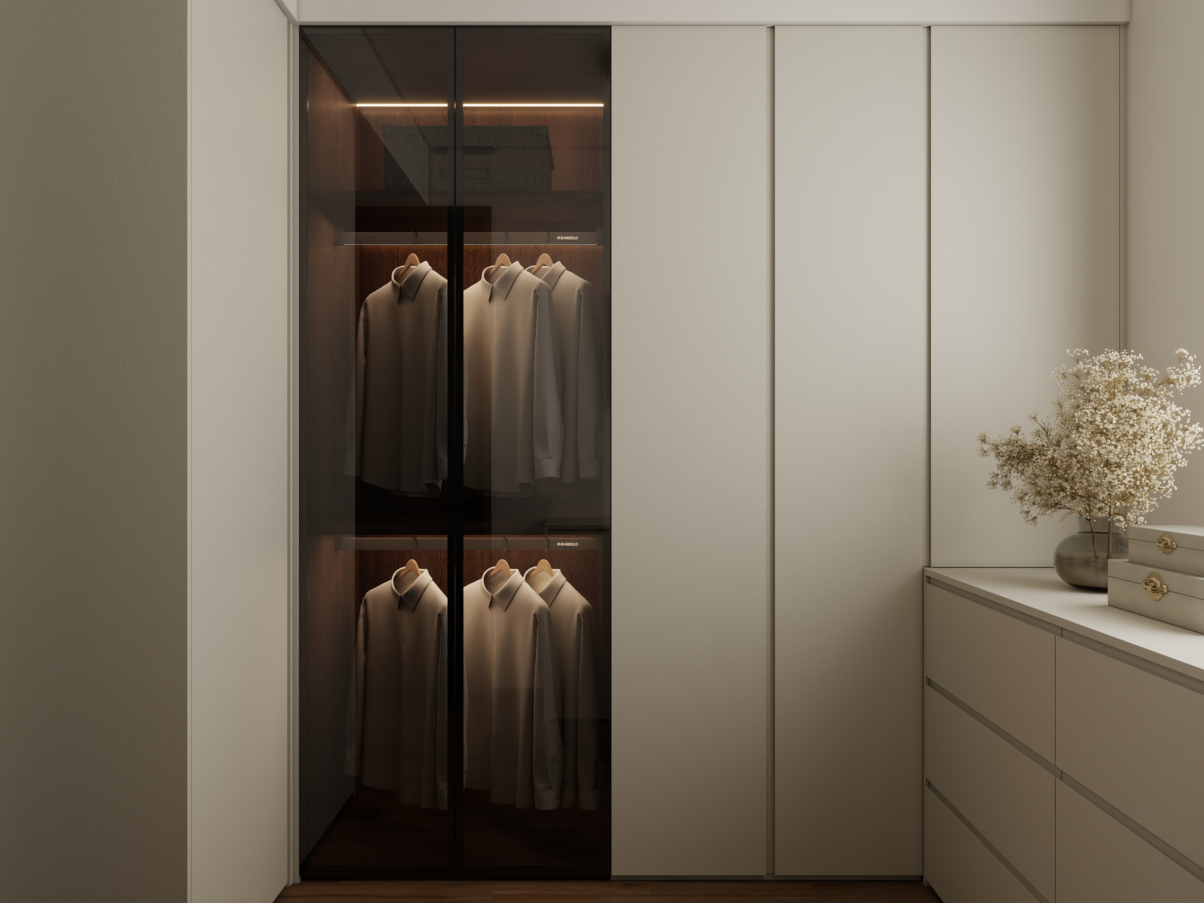 孙有权-『2025-11』127平丨现代简约精装房一层衣帽间装修效果图第1张