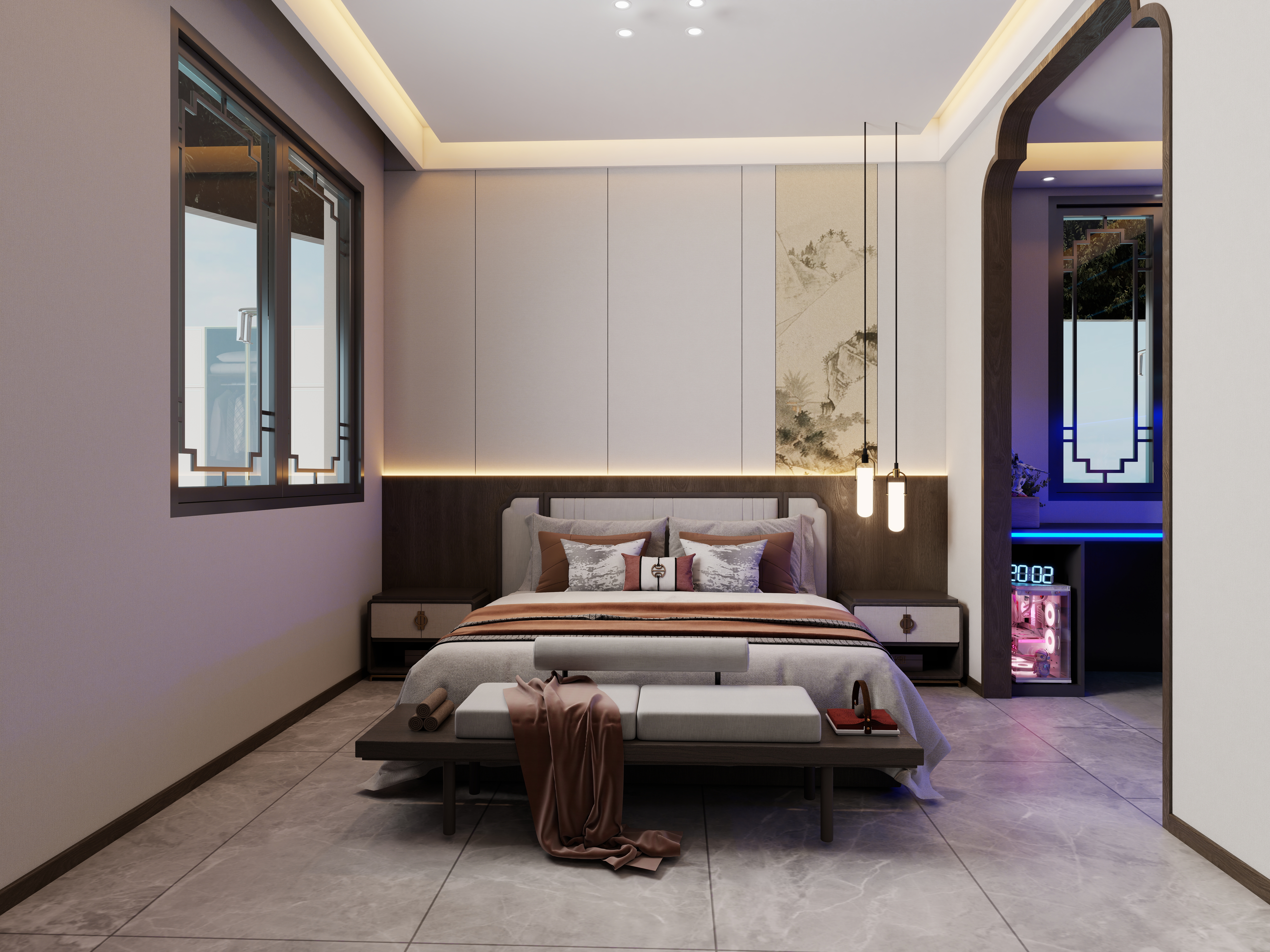 .midIbjc-玖珑御府 -58栋二层2F次卧装修效果图第2张