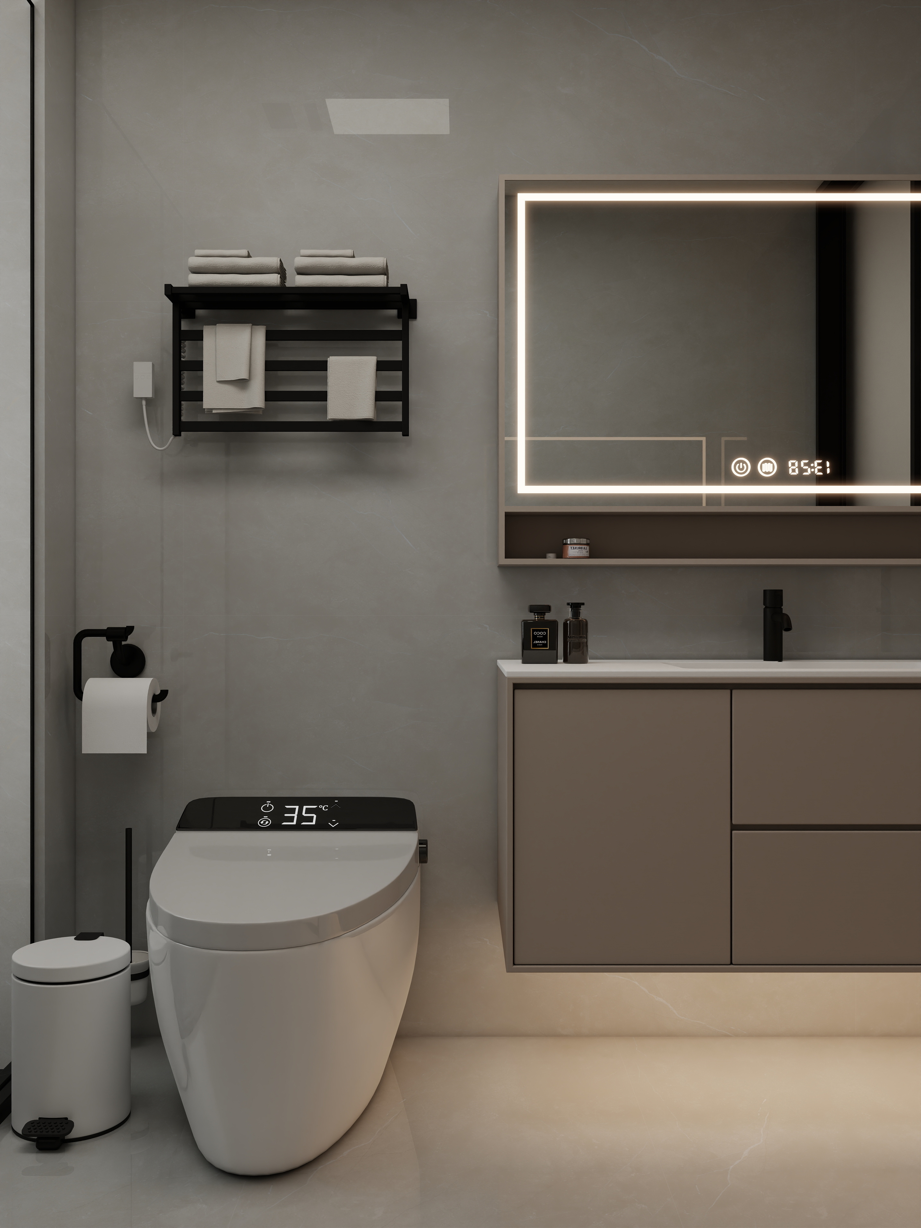 孙有权-『2025-11』136平丨现代简约四居室一层主卫装修效果图第3张