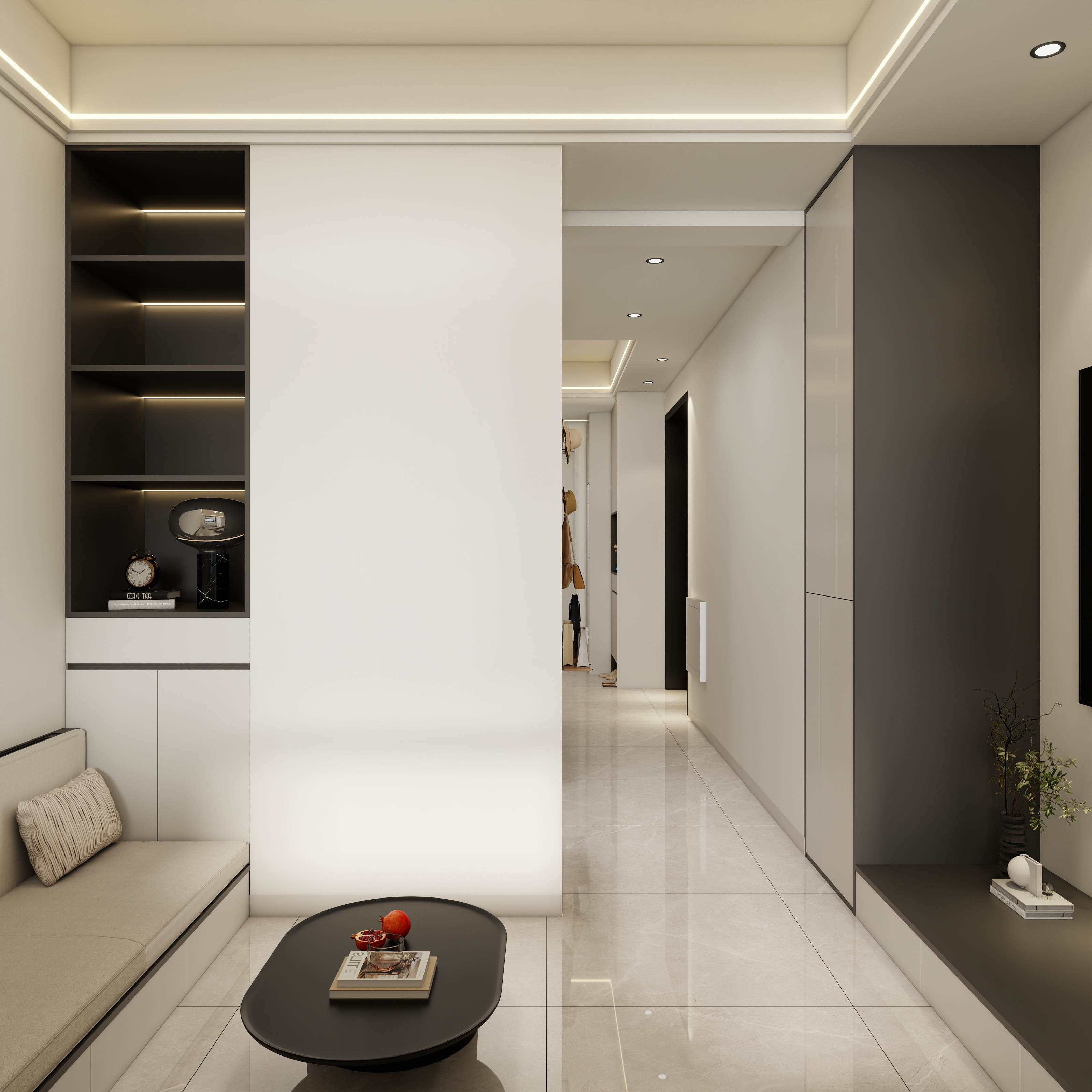 李青越-50平方黑白灰两居室装修效果图