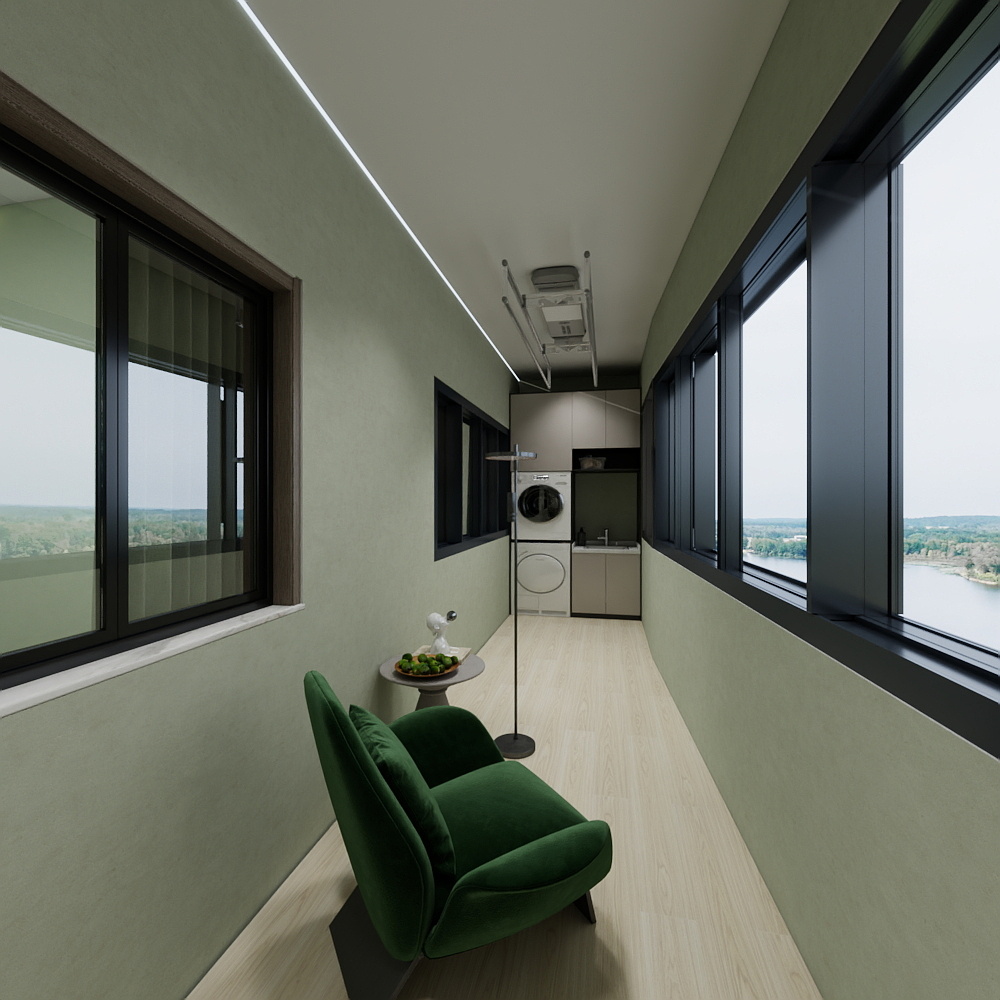 厙厾-138㎡3室一层阳台装修效果图第3张