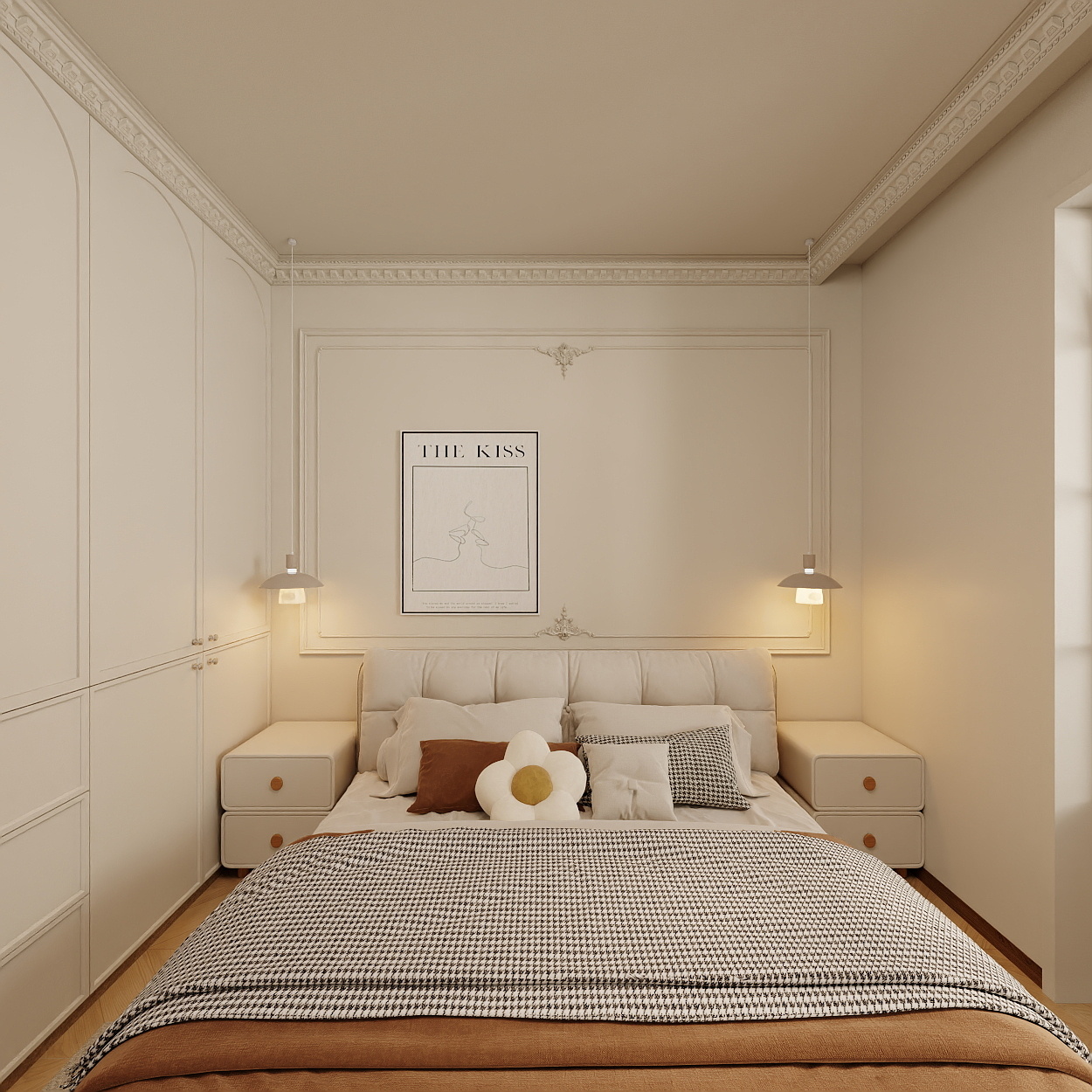 设计师1朱工-法式奶油一层主卧装修效果图第3张