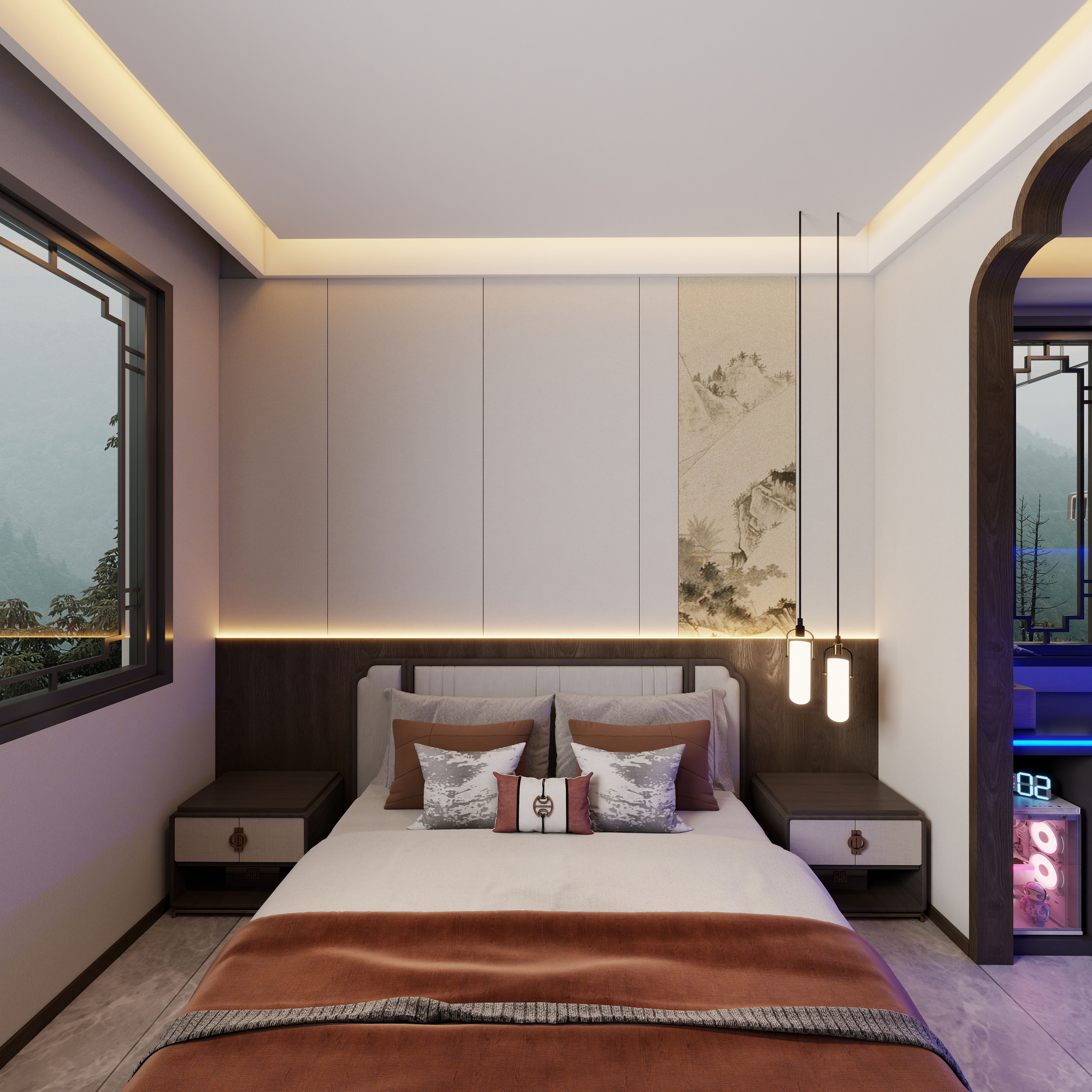 .midIbjc-玖珑御府 -58栋二层2F次卧装修效果图第4张