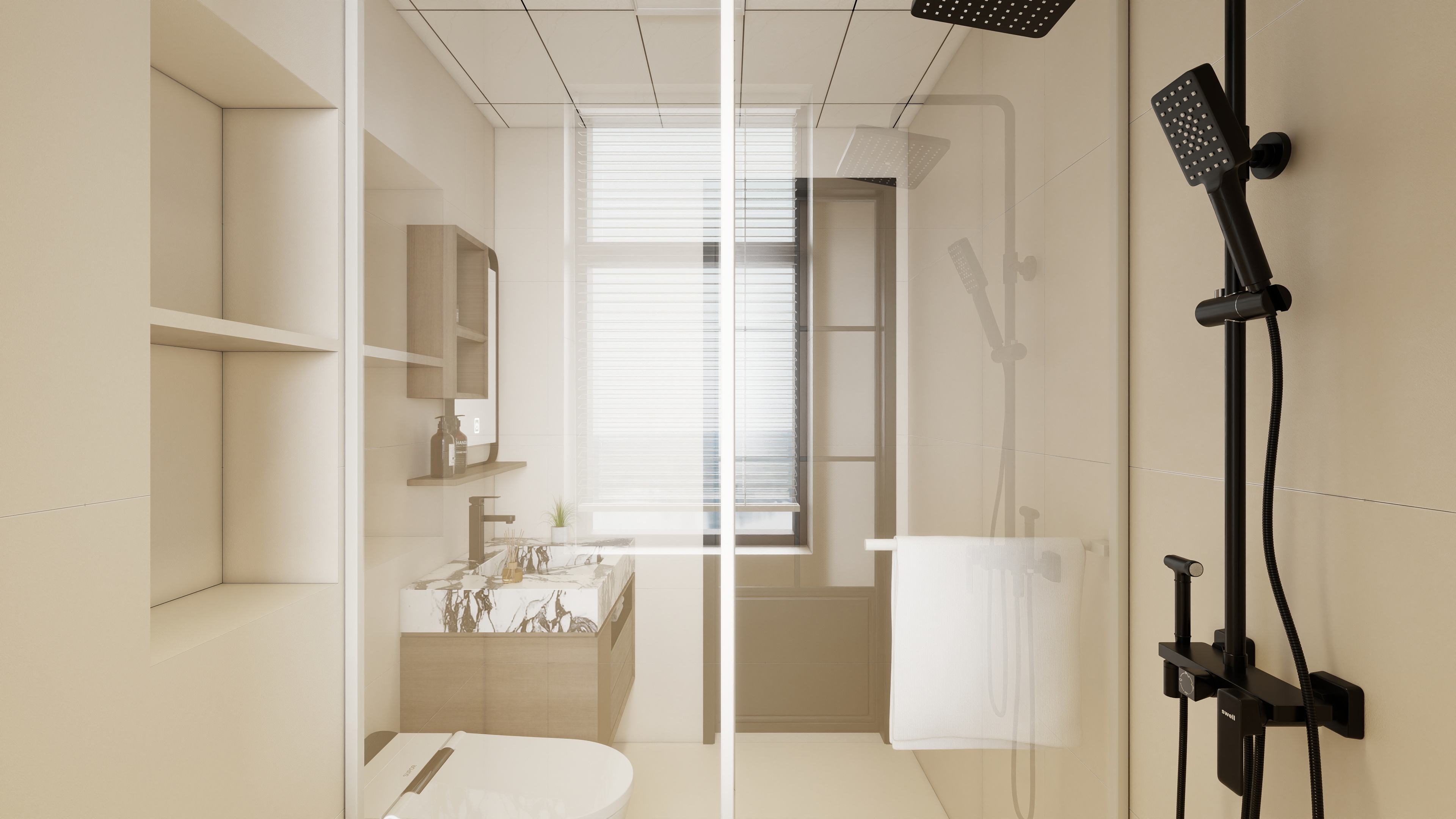 星空设计500-现代简约126㎡3室装修效果图