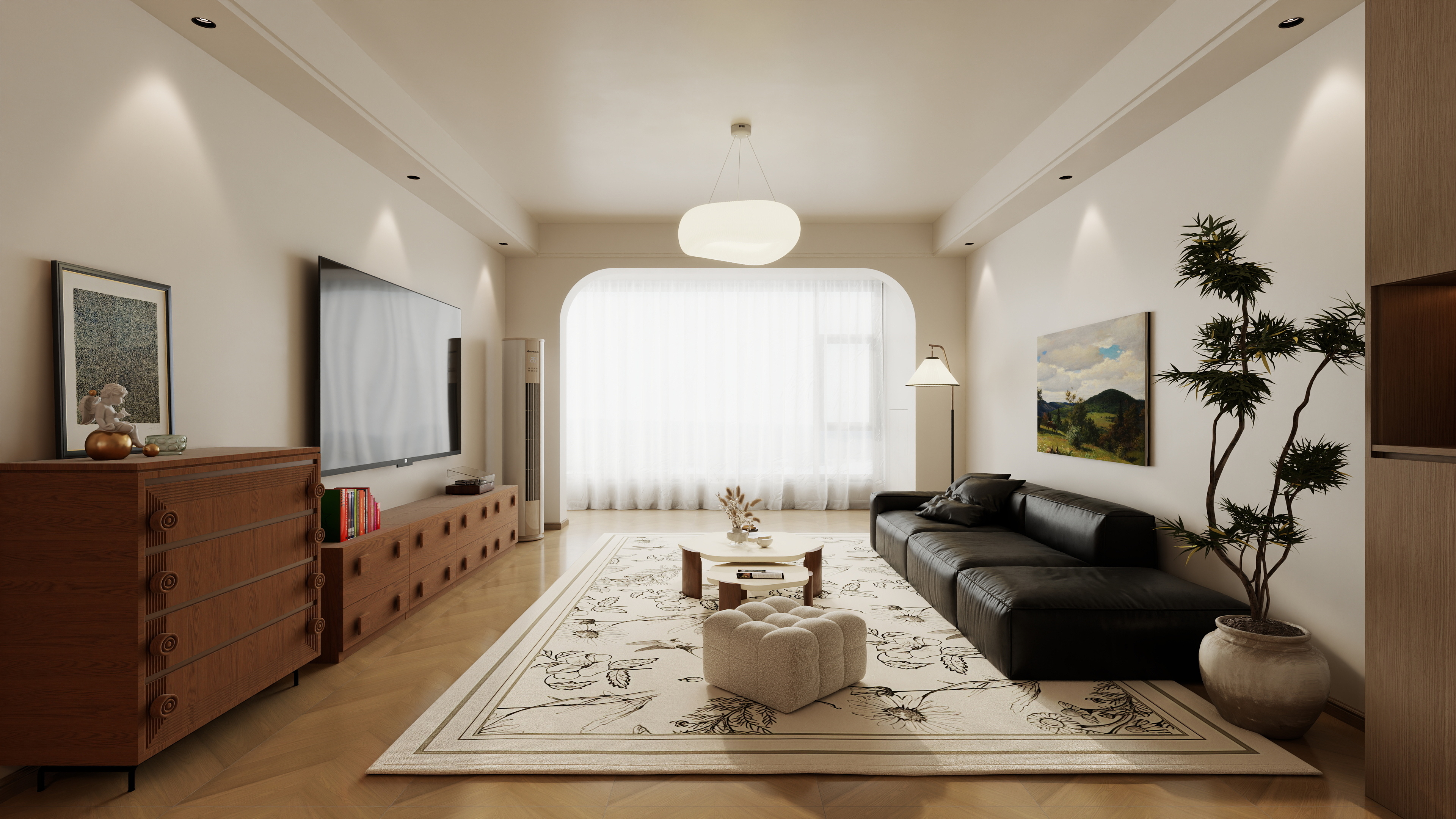 星空设计工作室design-中古风3室装修效果图