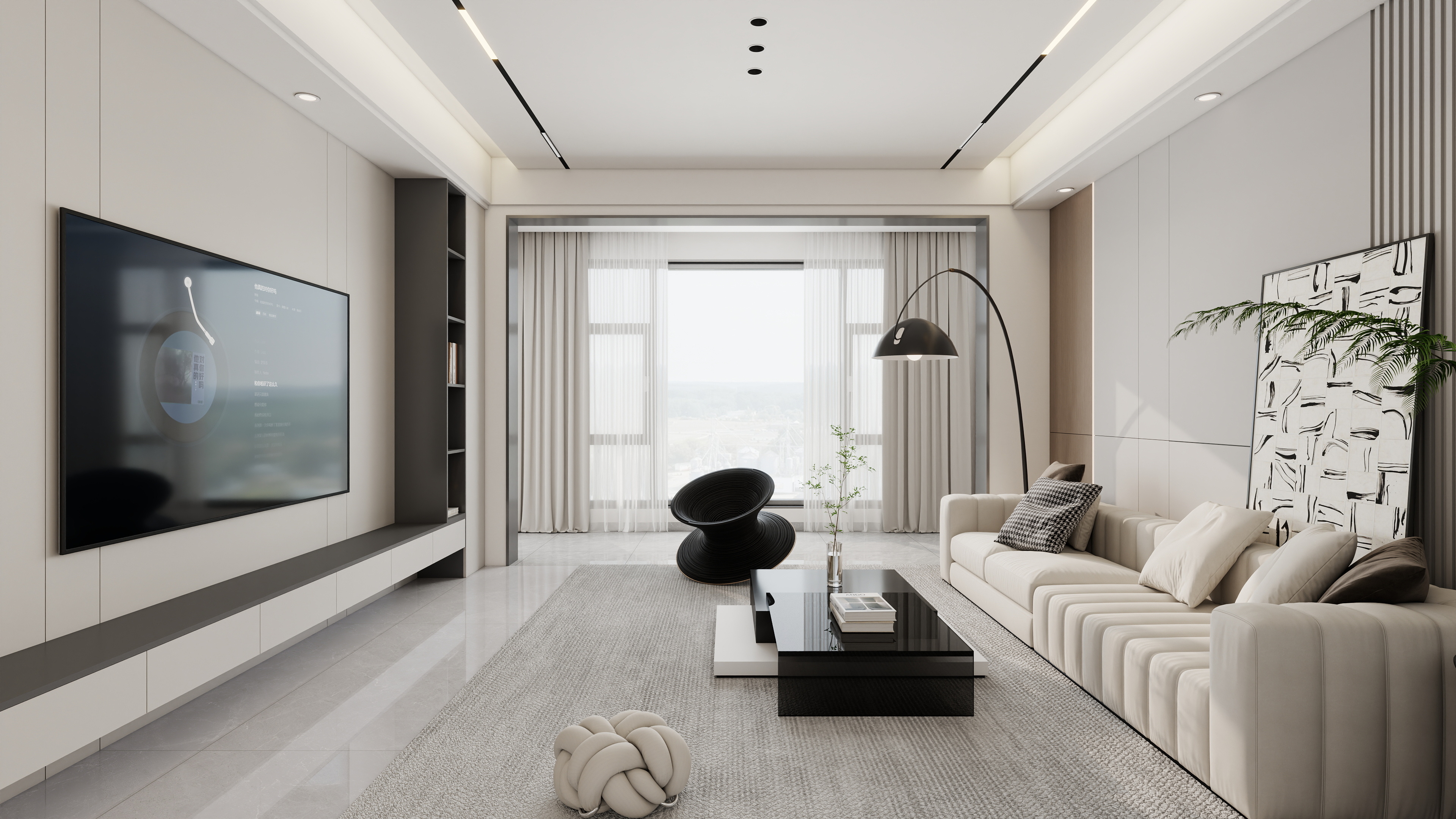 星空设计500-现代简约143㎡5室装修效果图