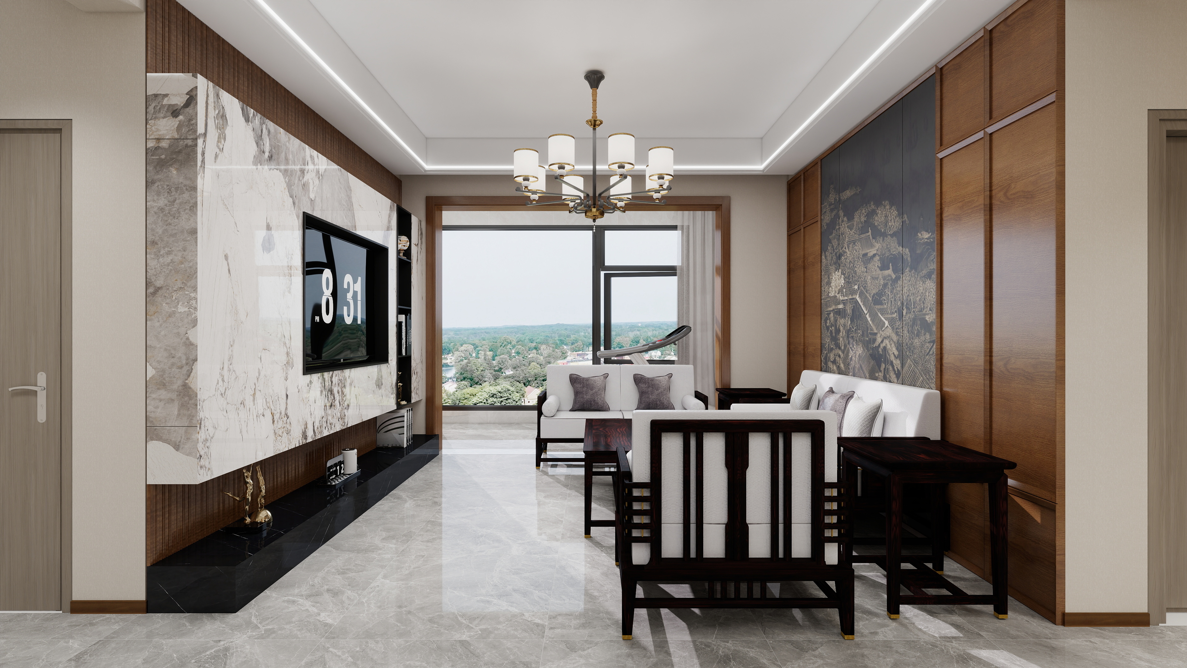 星空设计工作室design-新中式124㎡4室装修效果图