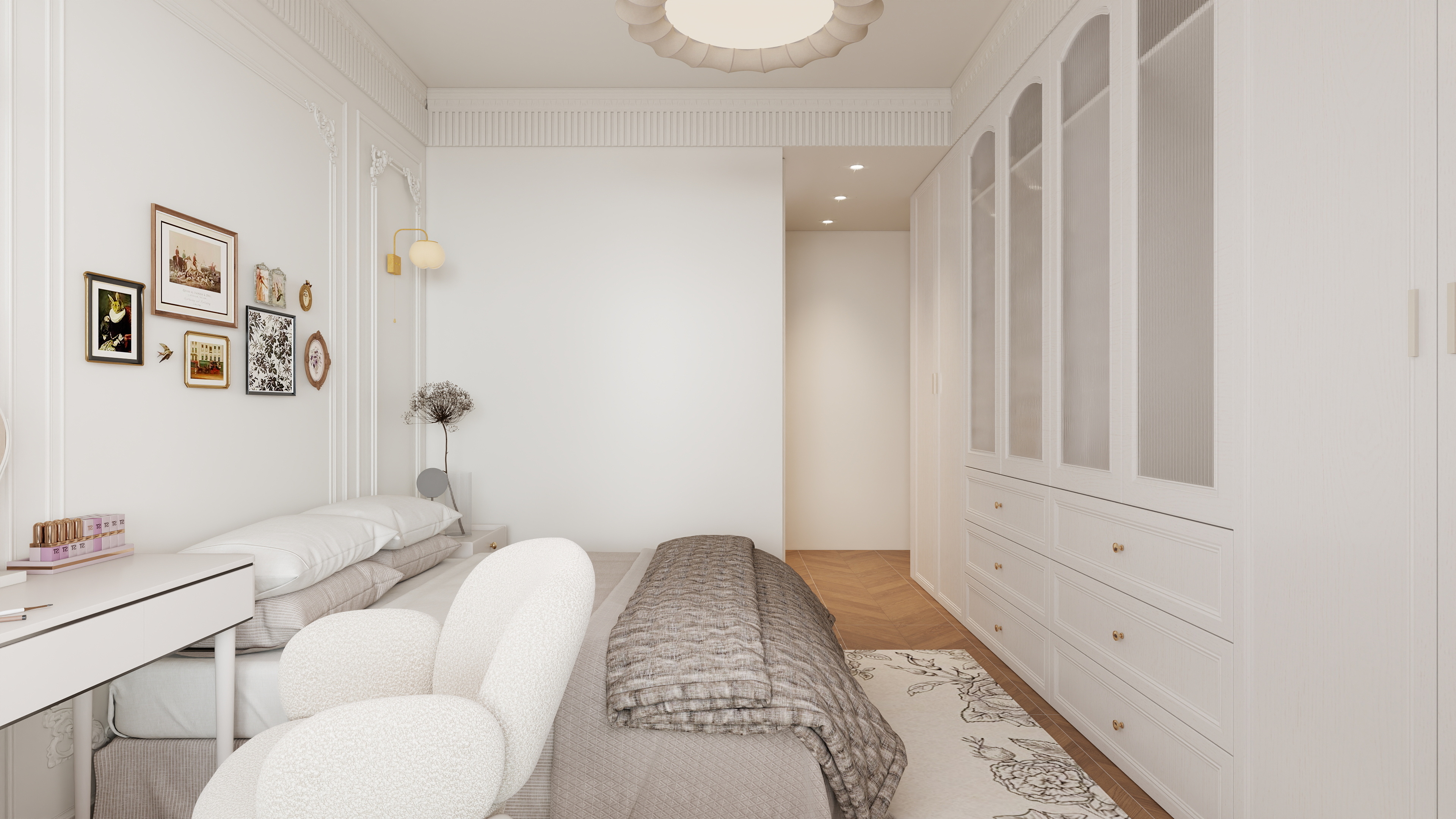 星空设计500一套-法式奶油风110㎡装修效果图