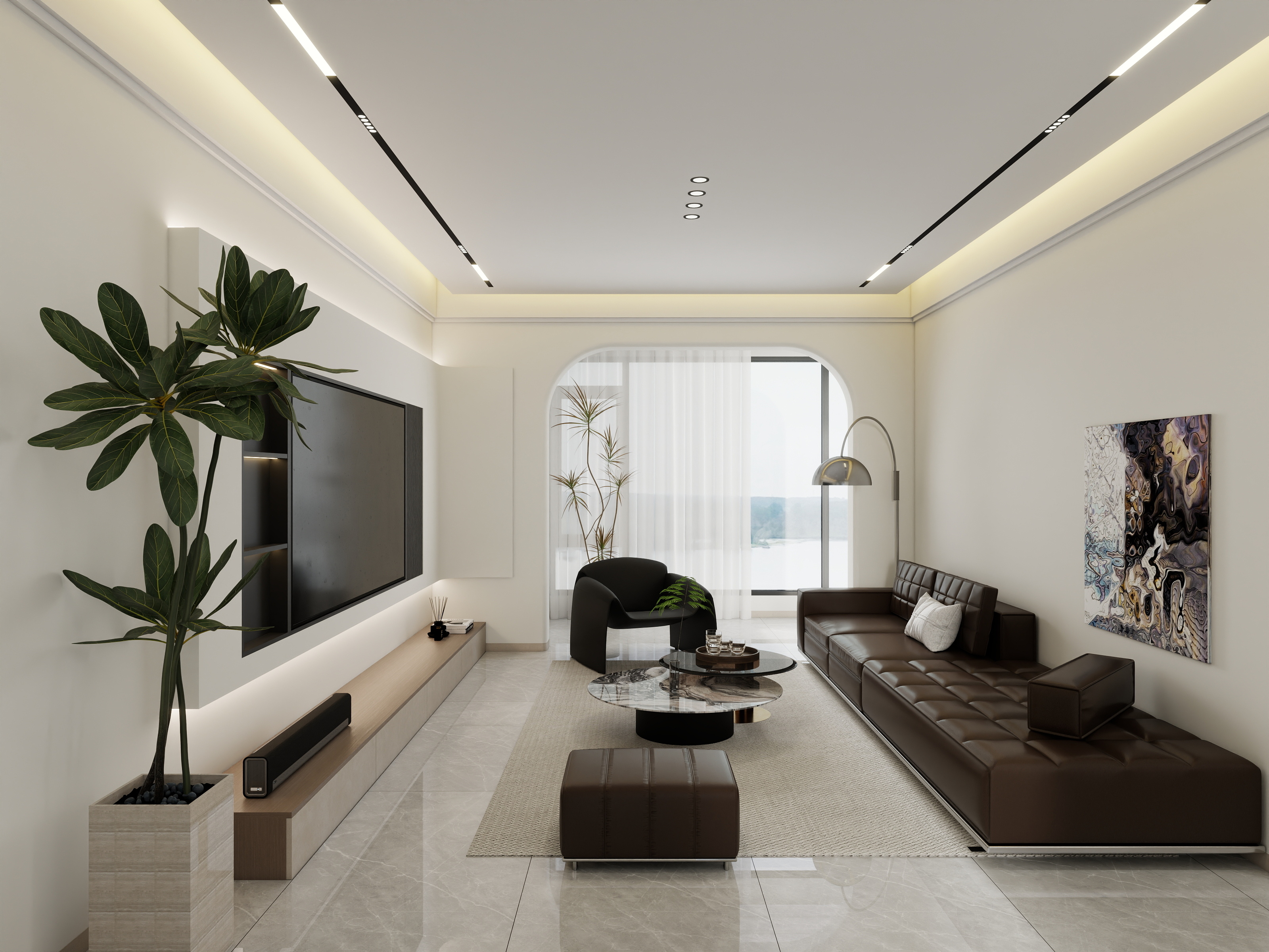 李青越-109平方现代简约三居室装修效果图