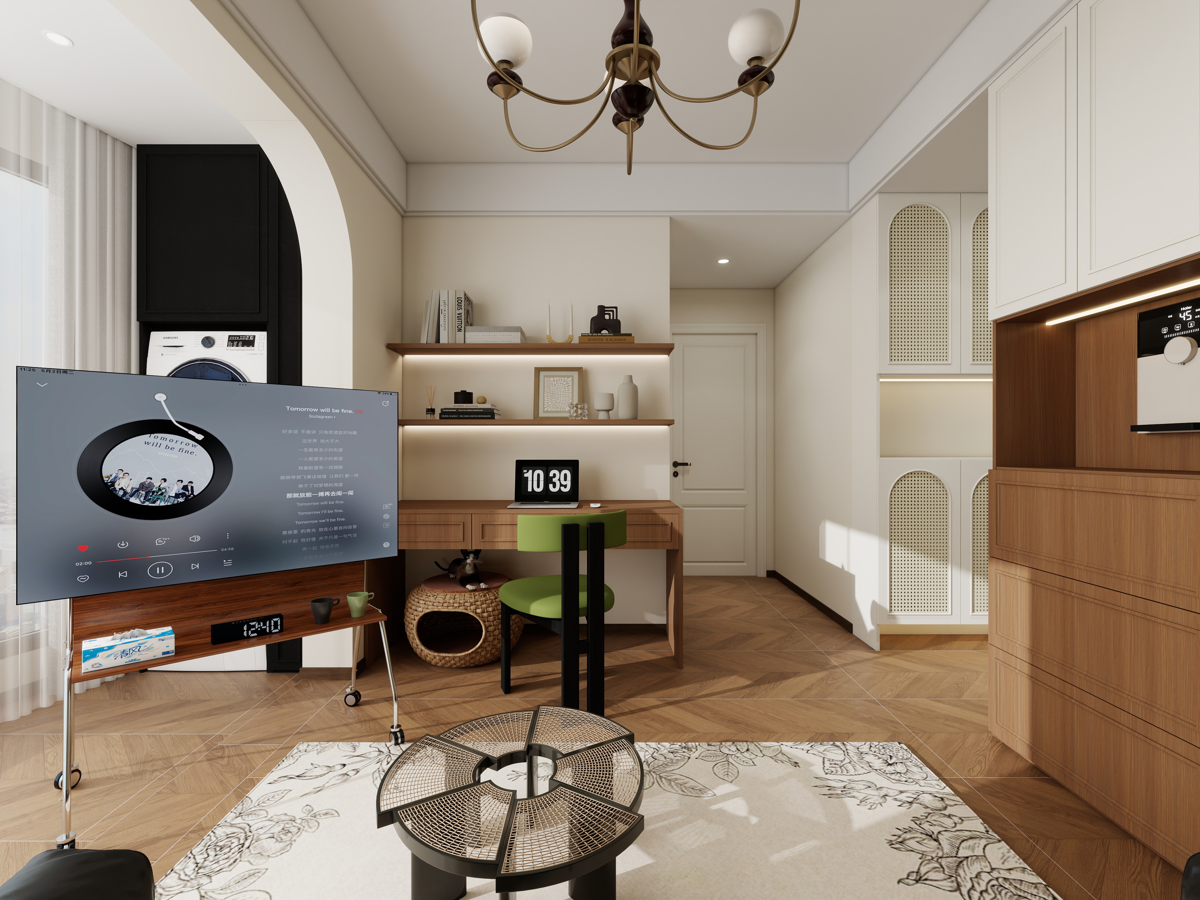 星空设计工作室design-中古风一居室装修效果图