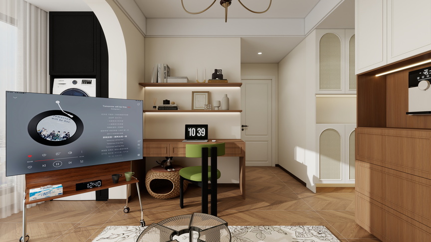 星空设计500一套-中古风一居室装修效果图