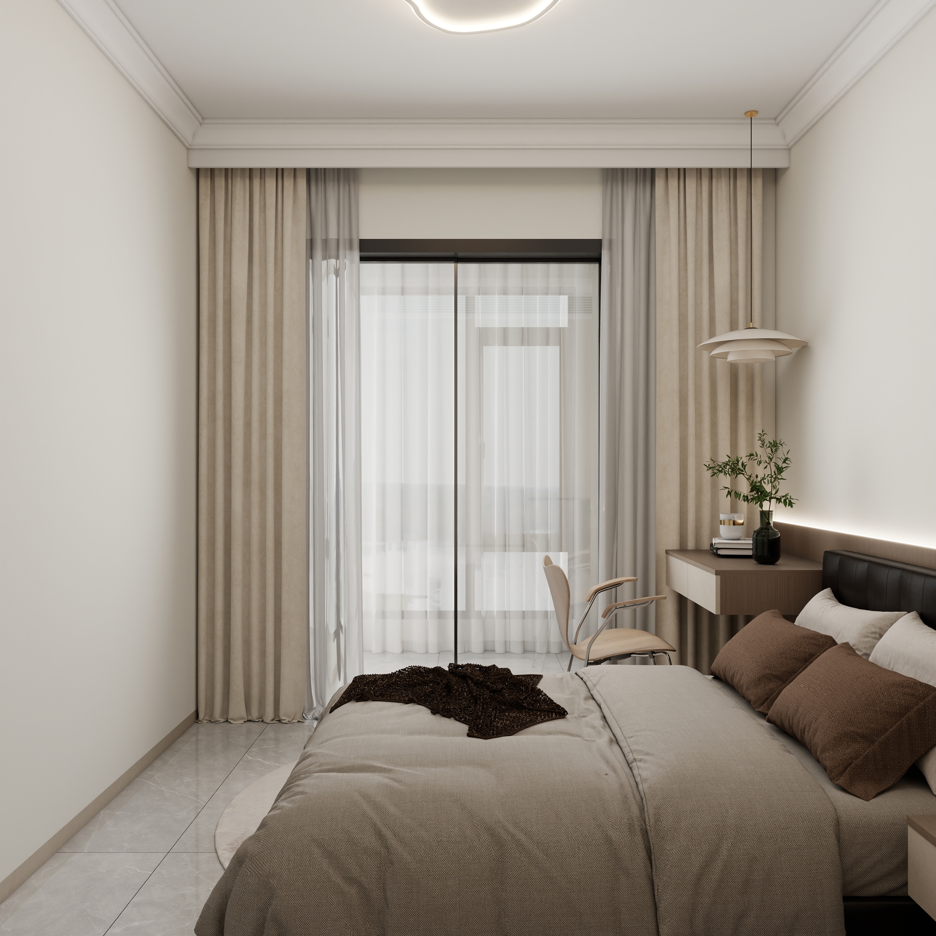 李青越-109平方现代简约三居室装修效果图