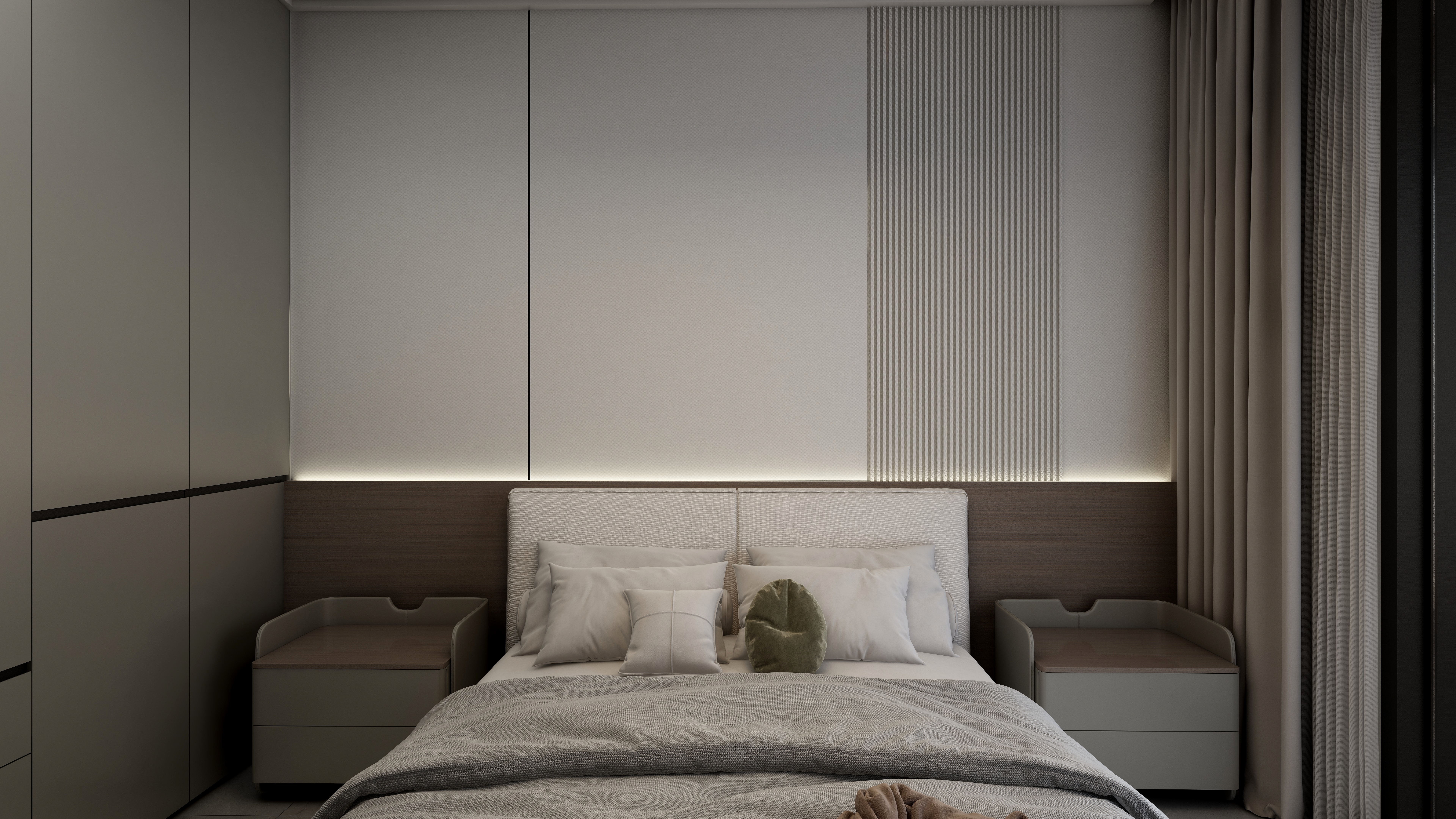 拾年设计李冰-旭辉尊府2一层卧室装修效果图第2张