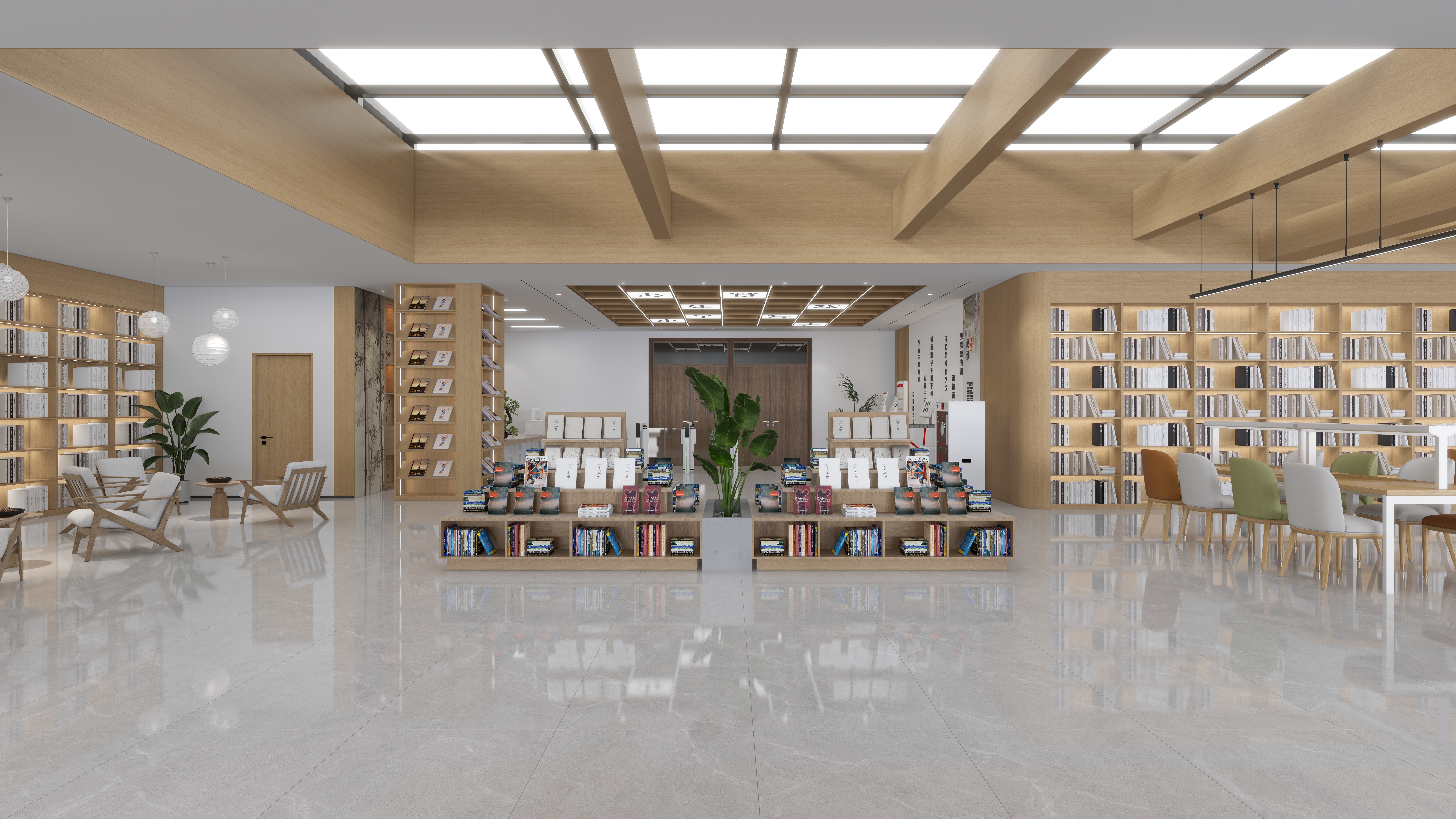 依诺萧-图书馆一层图书馆装修效果图第3张