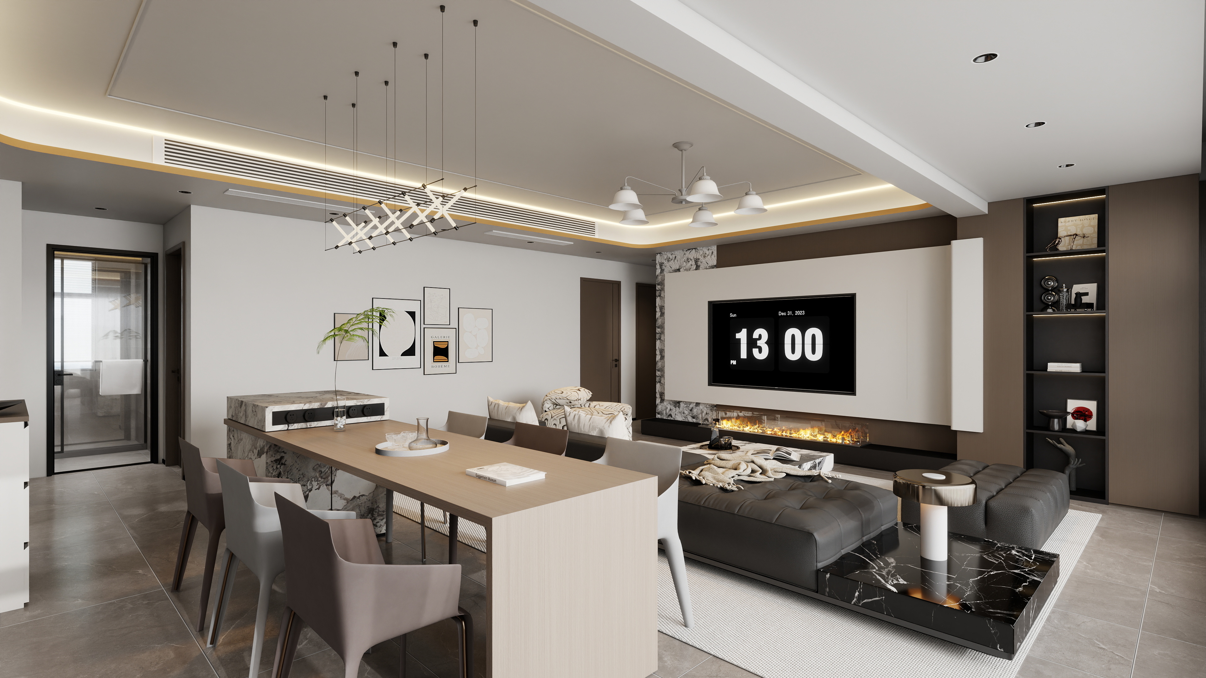 星空设计500一套-意式136㎡4室装修效果图