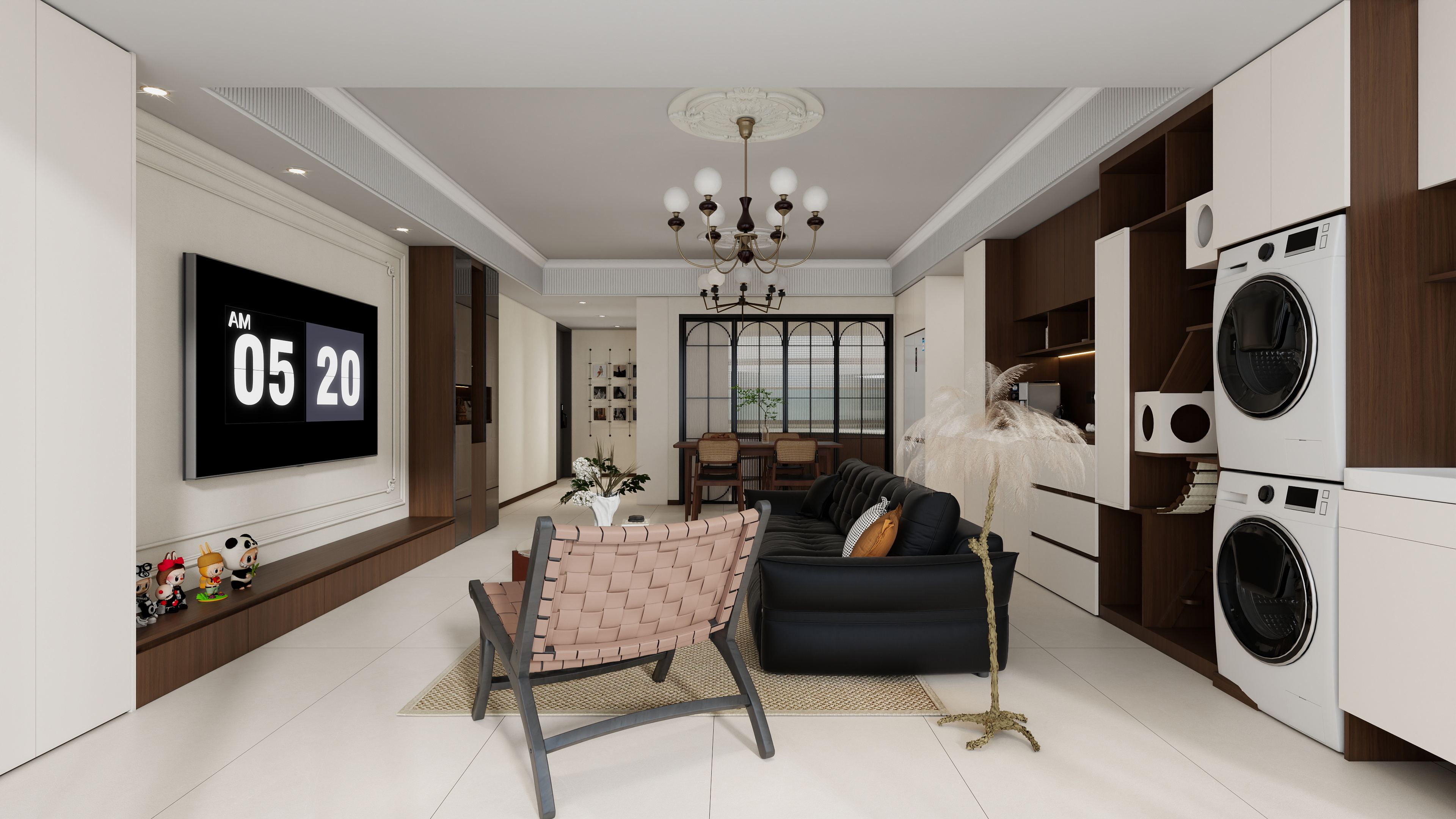 星空设计500一套-奶油中古风2室装修效果图