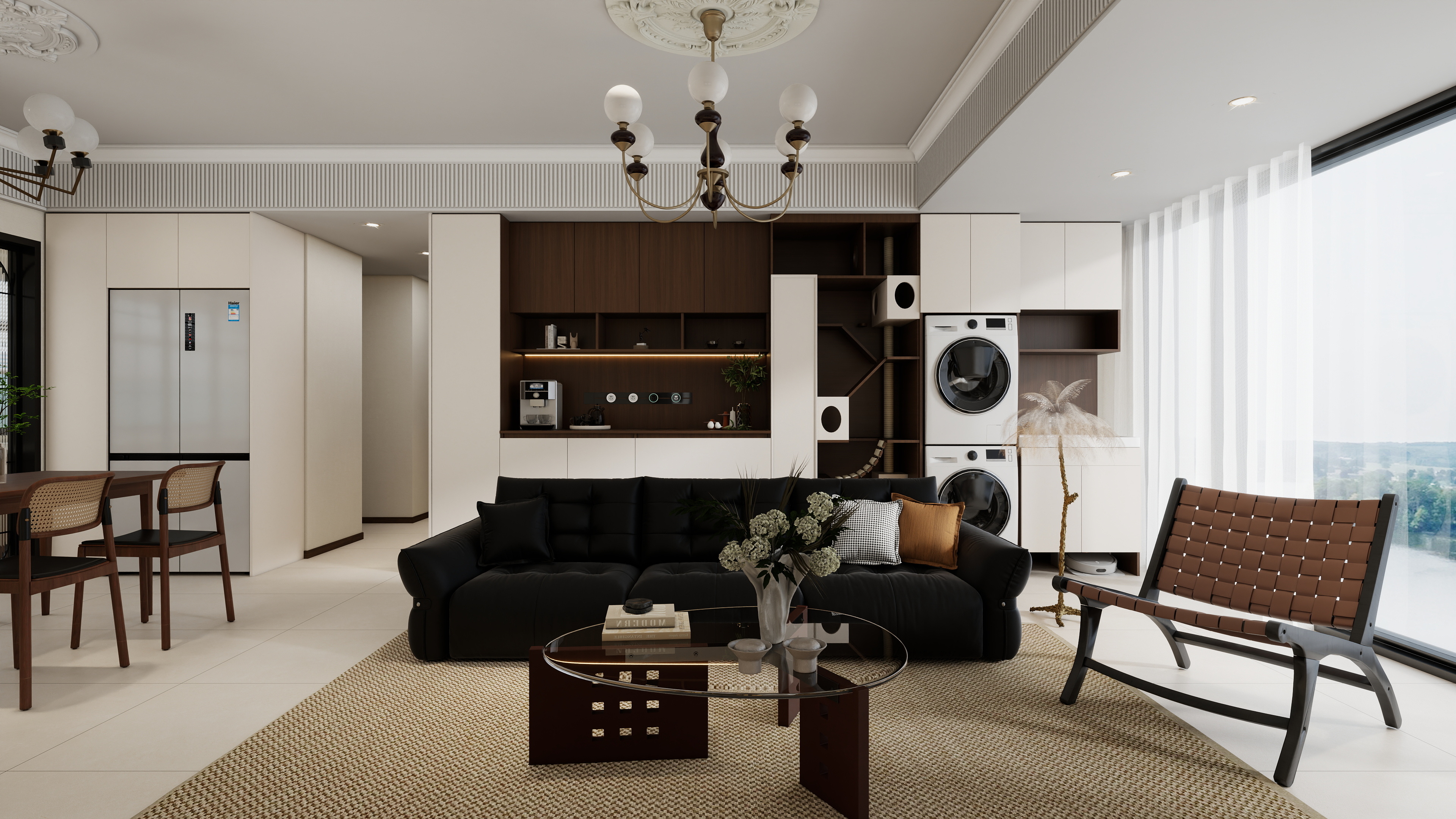 星空设计工作室design-奶油中古风2室装修效果图