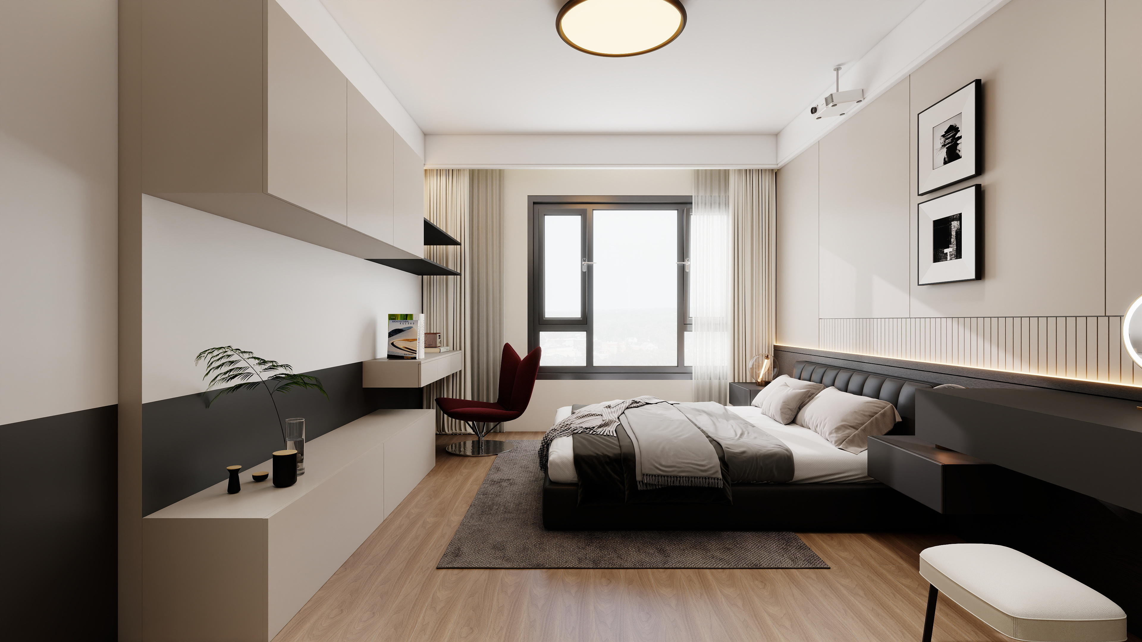 星空设计500一套-小区房现代简约133㎡4室装修效果图