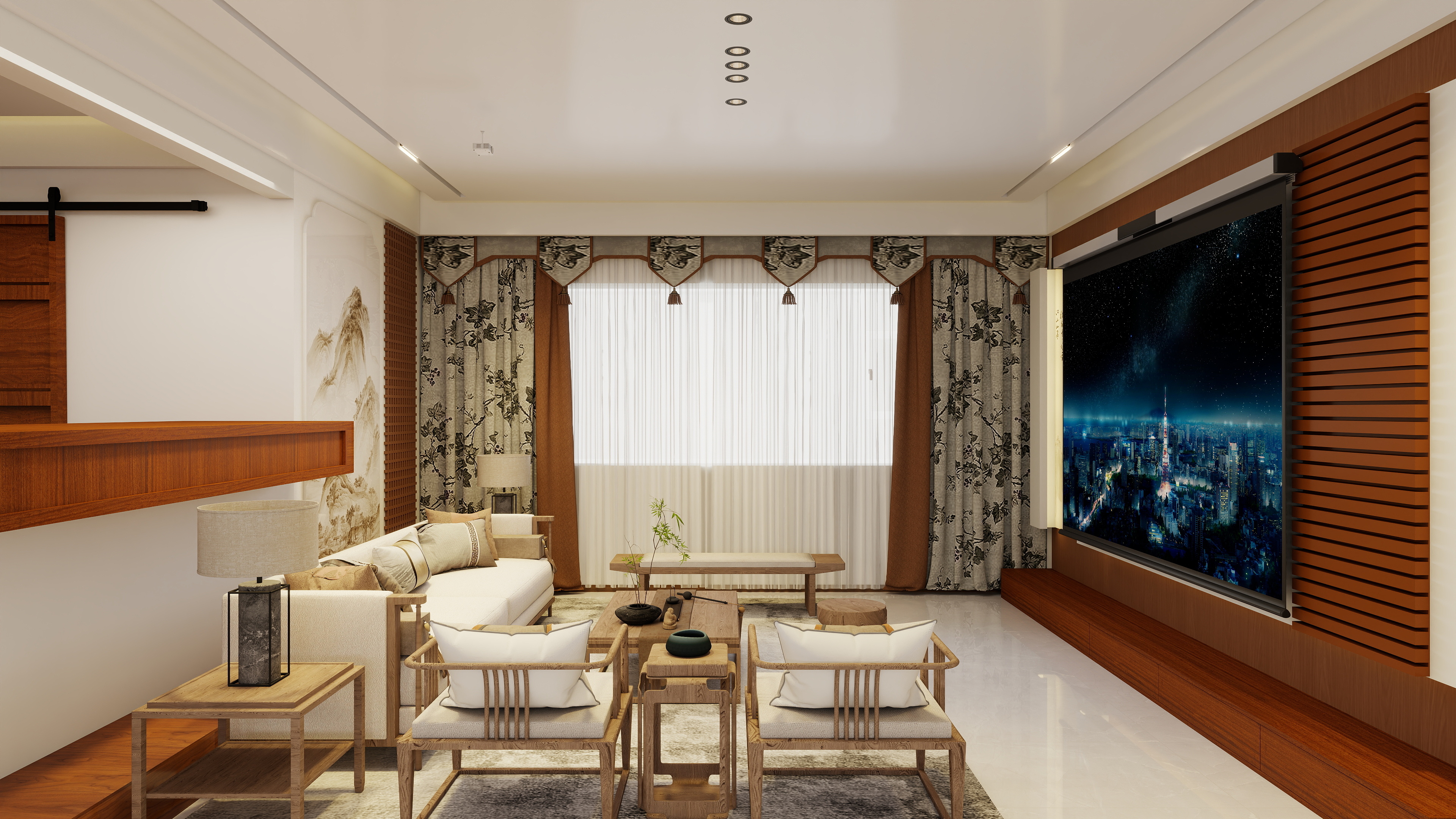 画画的贝壳-191㎡4室 一层客餐厅装修效果图第5张