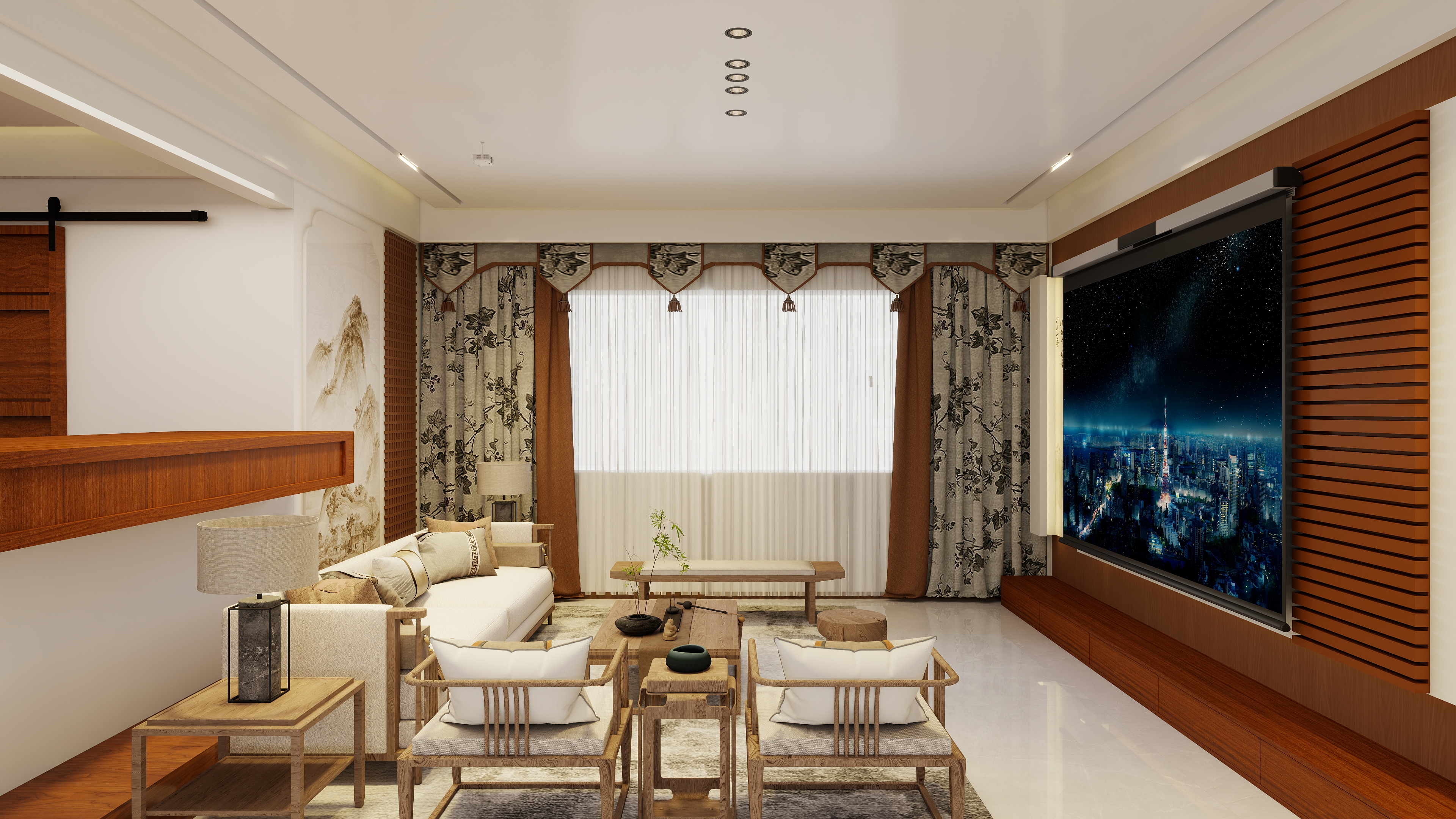 画画的贝壳-191㎡4室 一层客餐厅装修效果图第4张