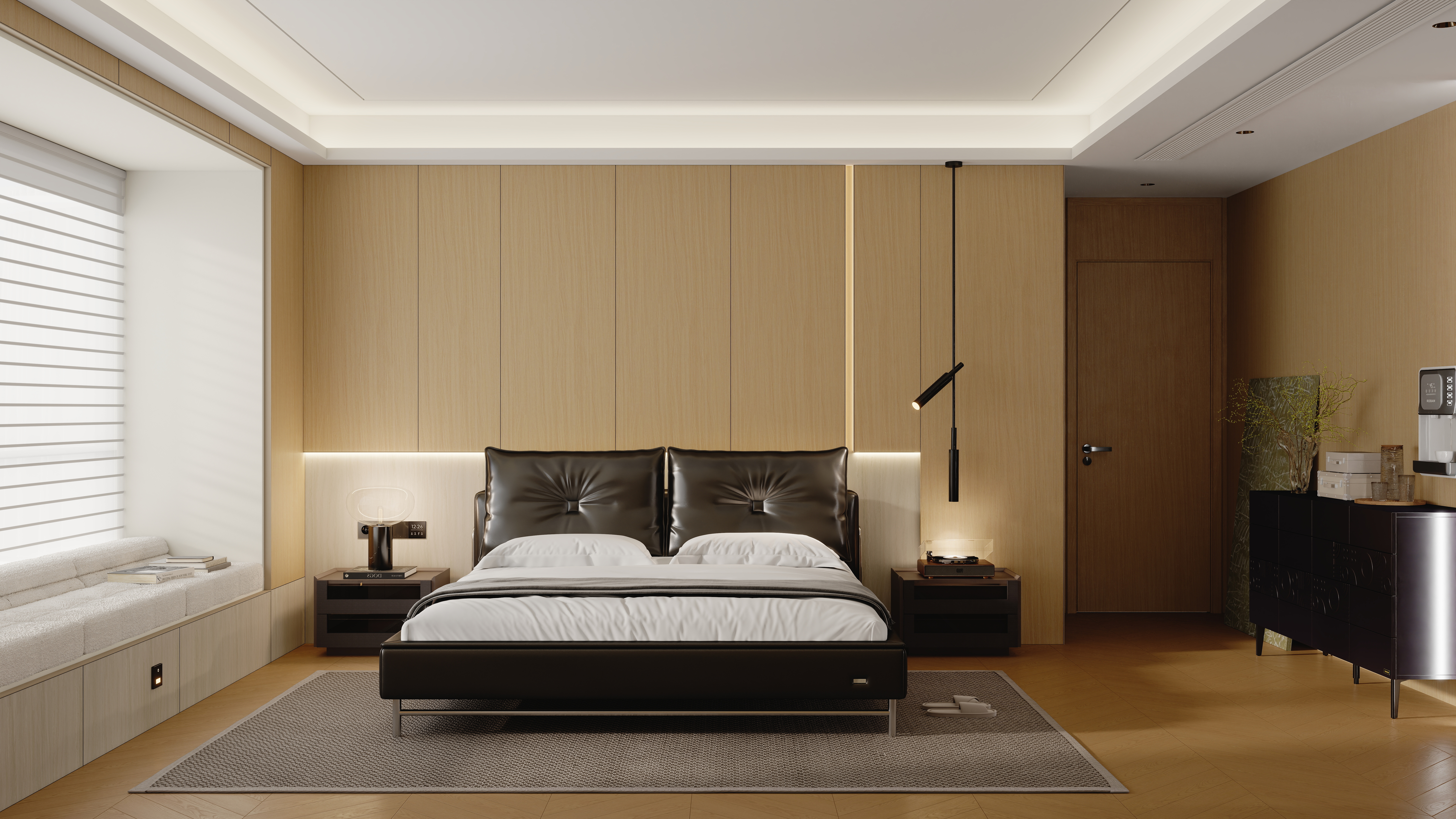 点点设计.-现代极简·向往自然一层主卧装修效果图第1张