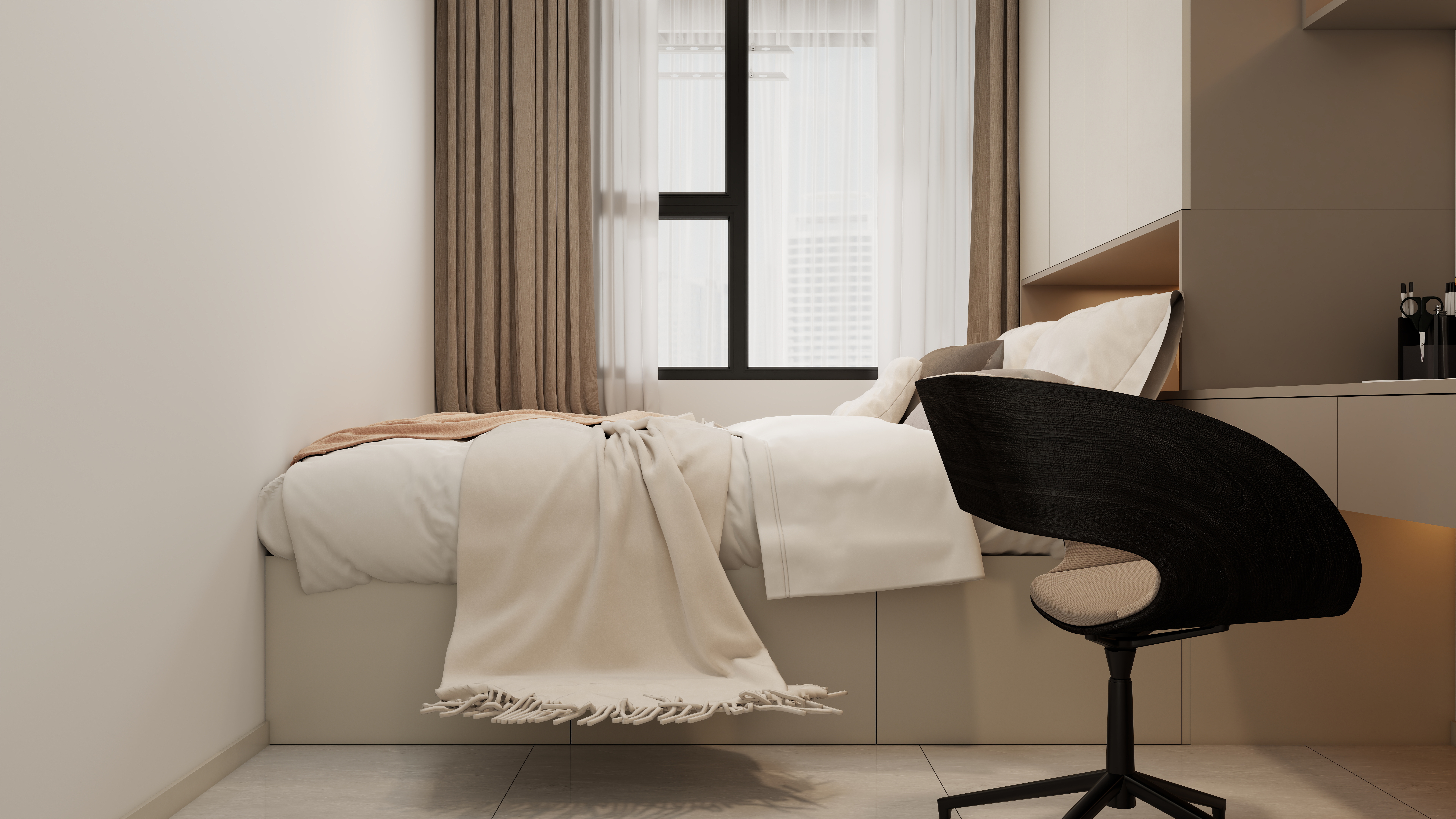 庄育霖-汇峰天峻90平现代3室一层卧室装修效果图第2张