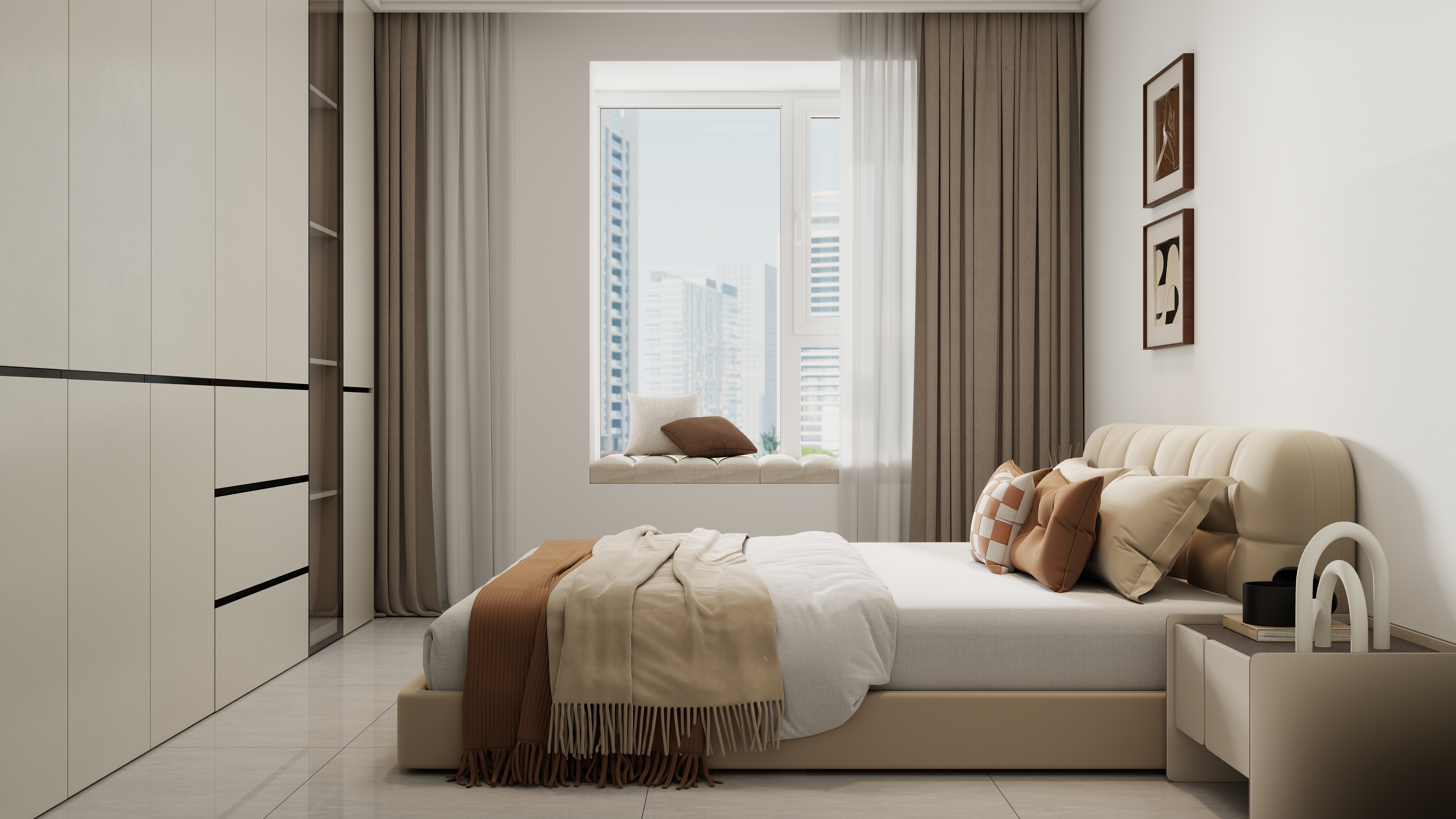 庄育霖-汇峰天峻90平现代3室一层主卧装修效果图第1张