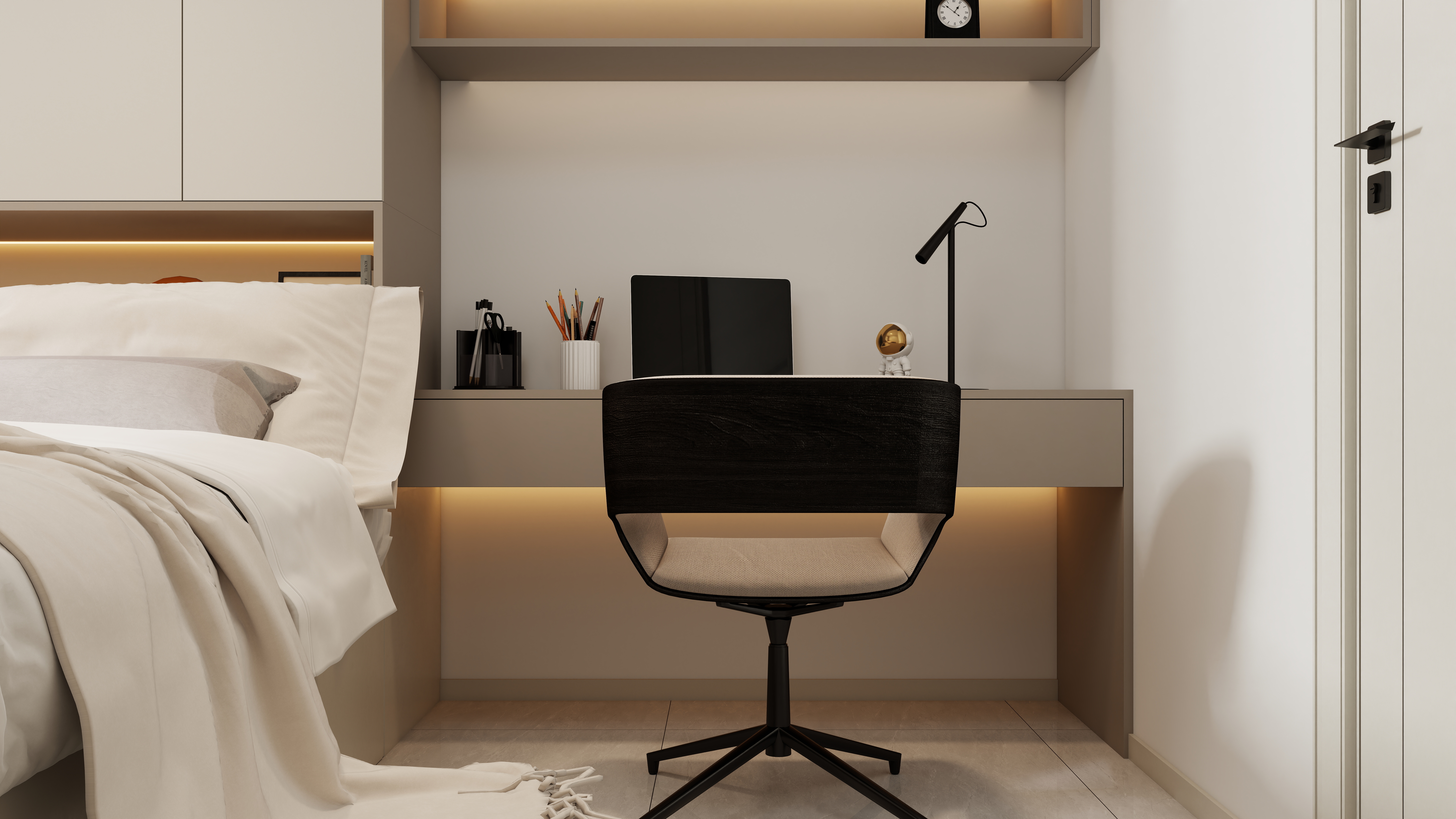 庄育霖-汇峰天峻90平现代3室一层卧室装修效果图第1张