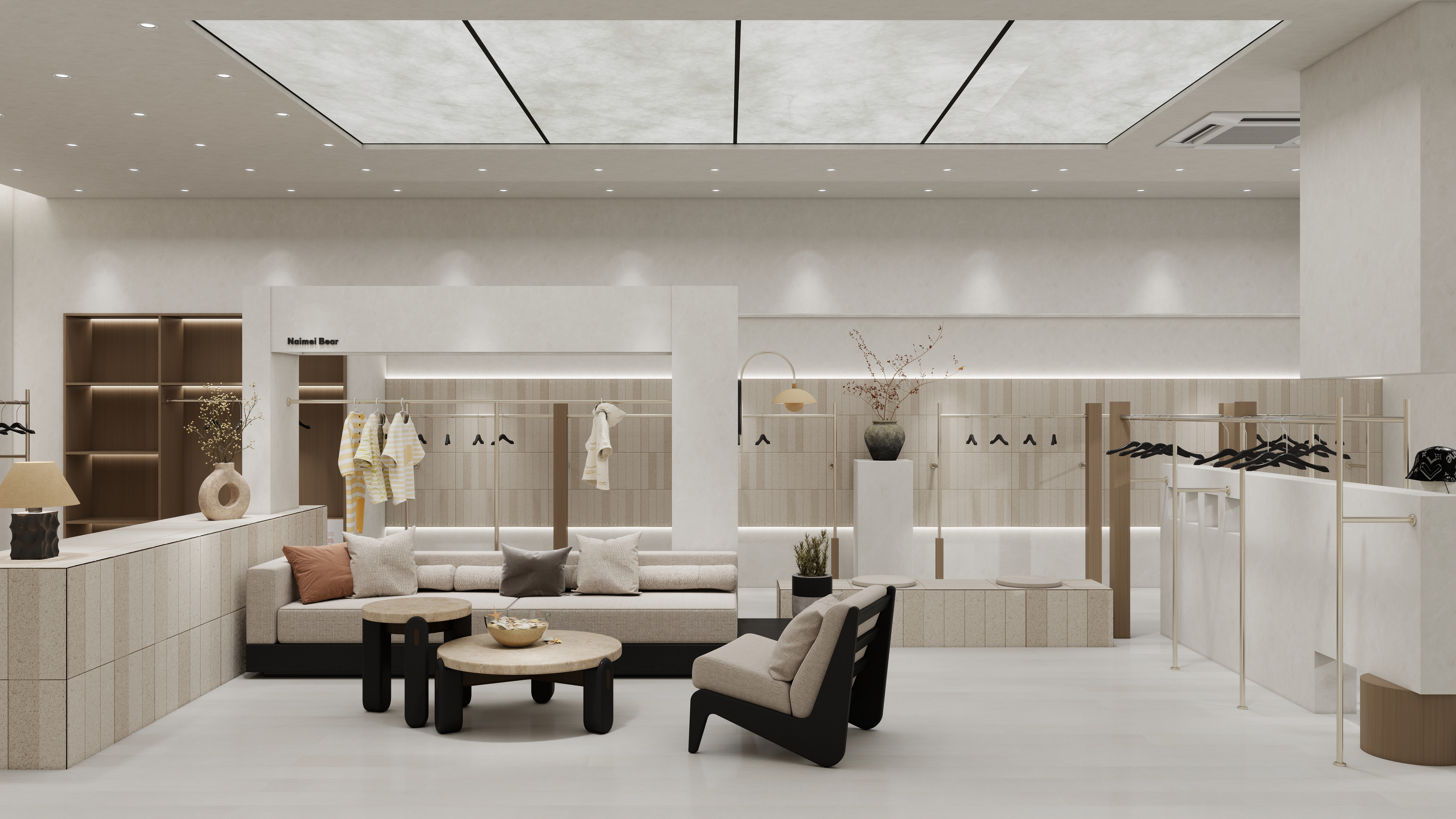 阿凌设计-奈美熊-服装展厅一层展厅装修效果图第4张