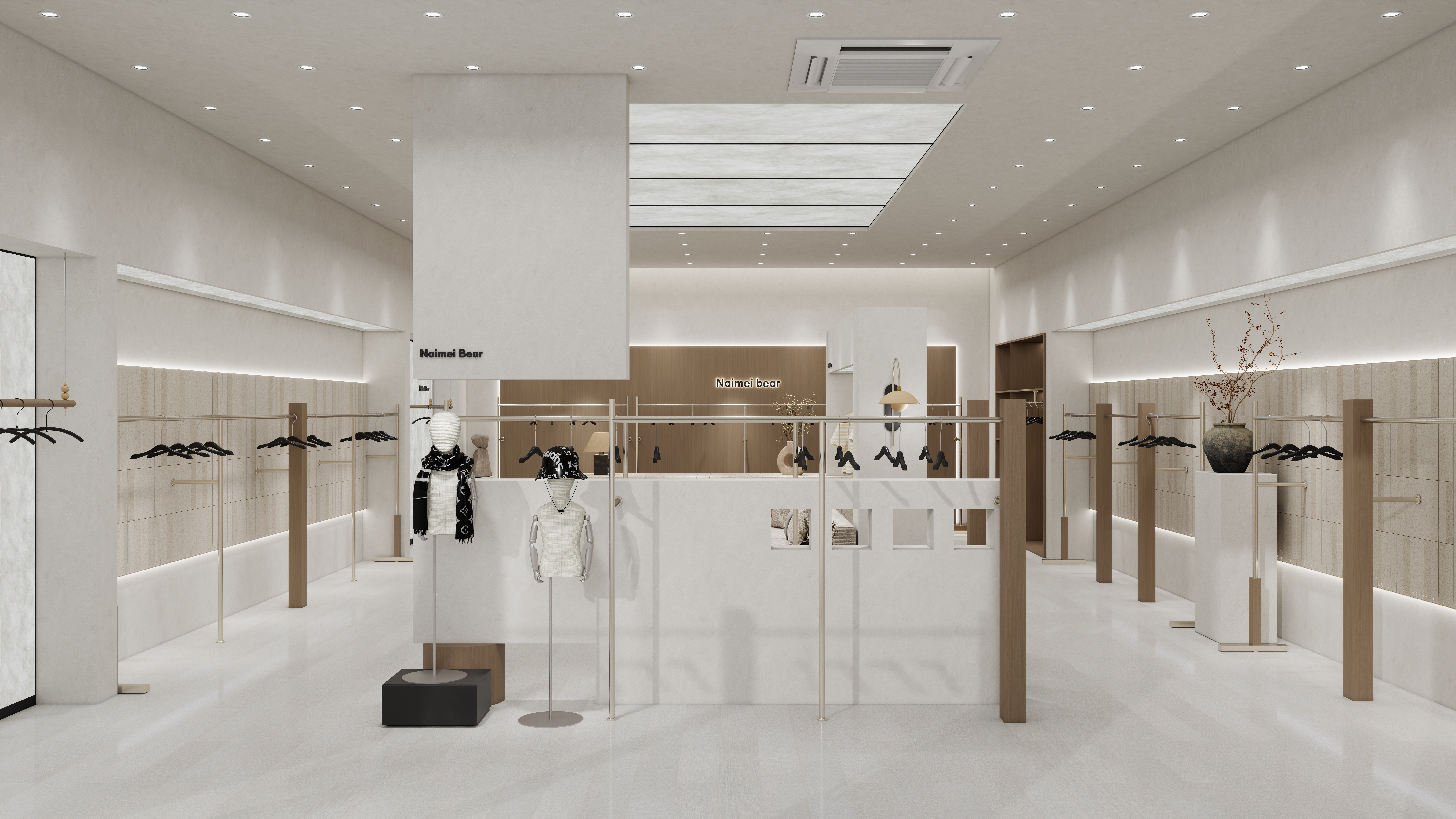 阿凌设计-奈美熊-服装展厅一层展厅装修效果图第5张