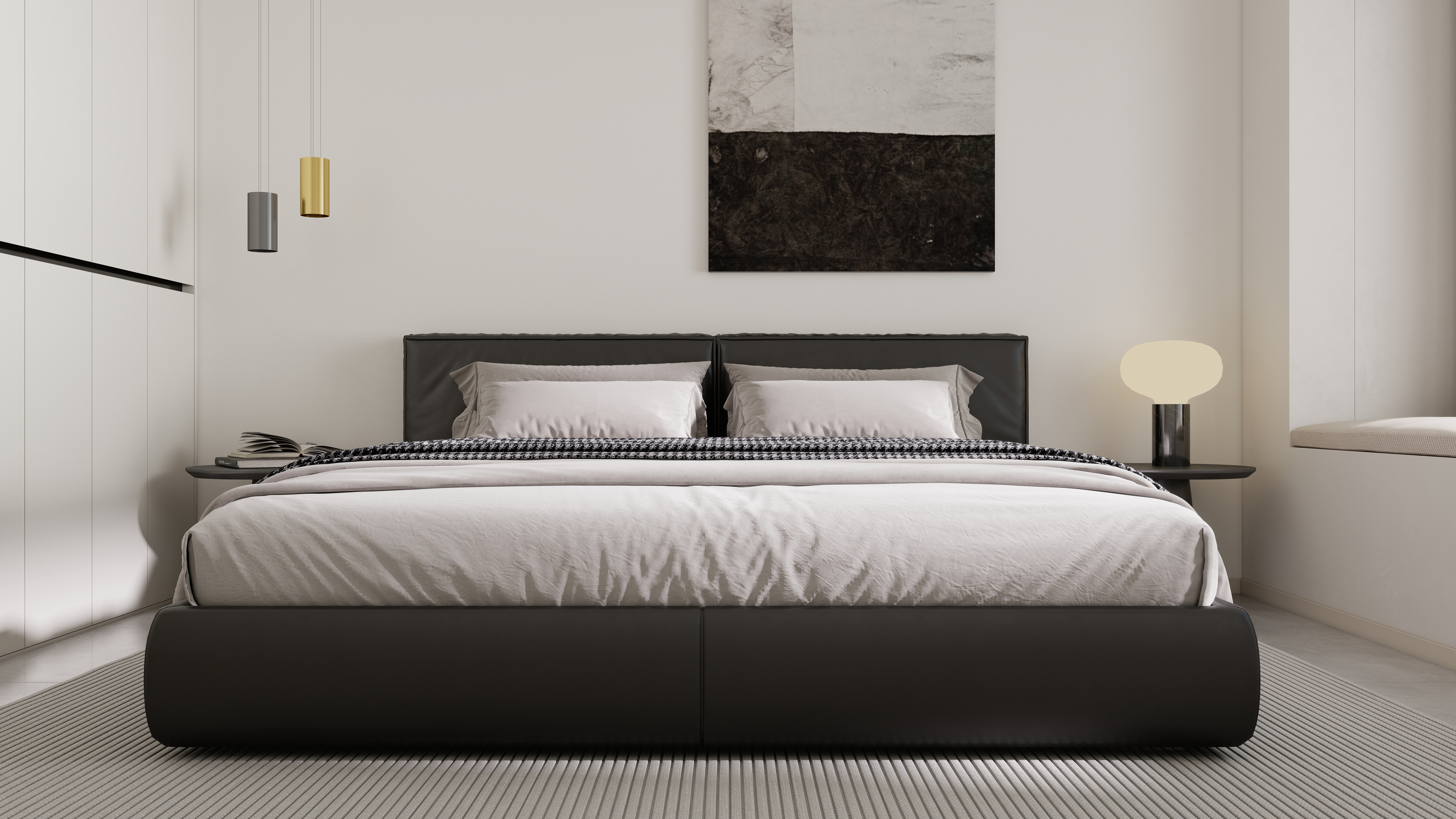 李佳洋-金山花苑107平现代3室一层主卧装修效果图第1张