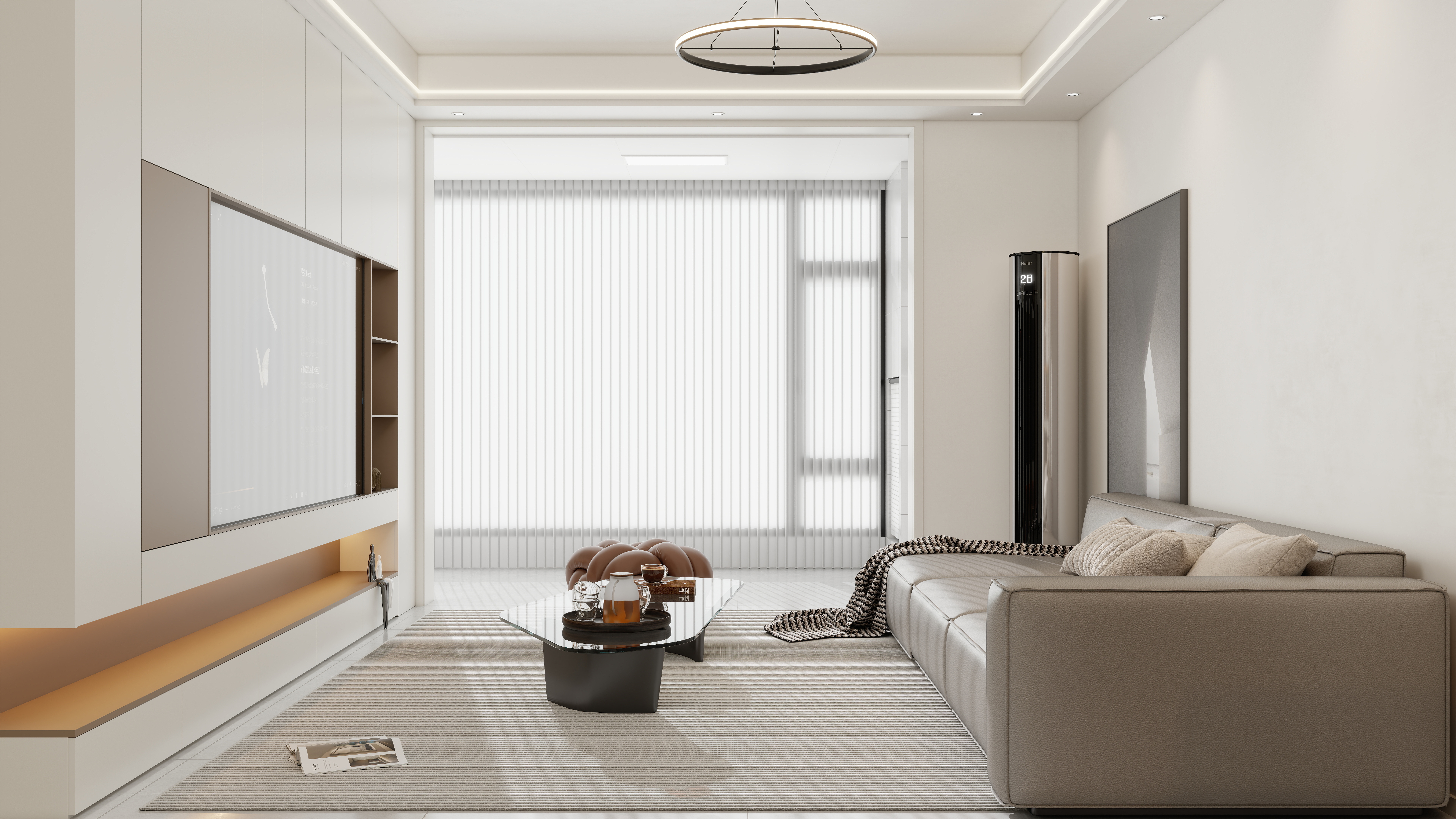 李佳洋-金山花苑107平现代3室一层客餐厅装修效果图第1张