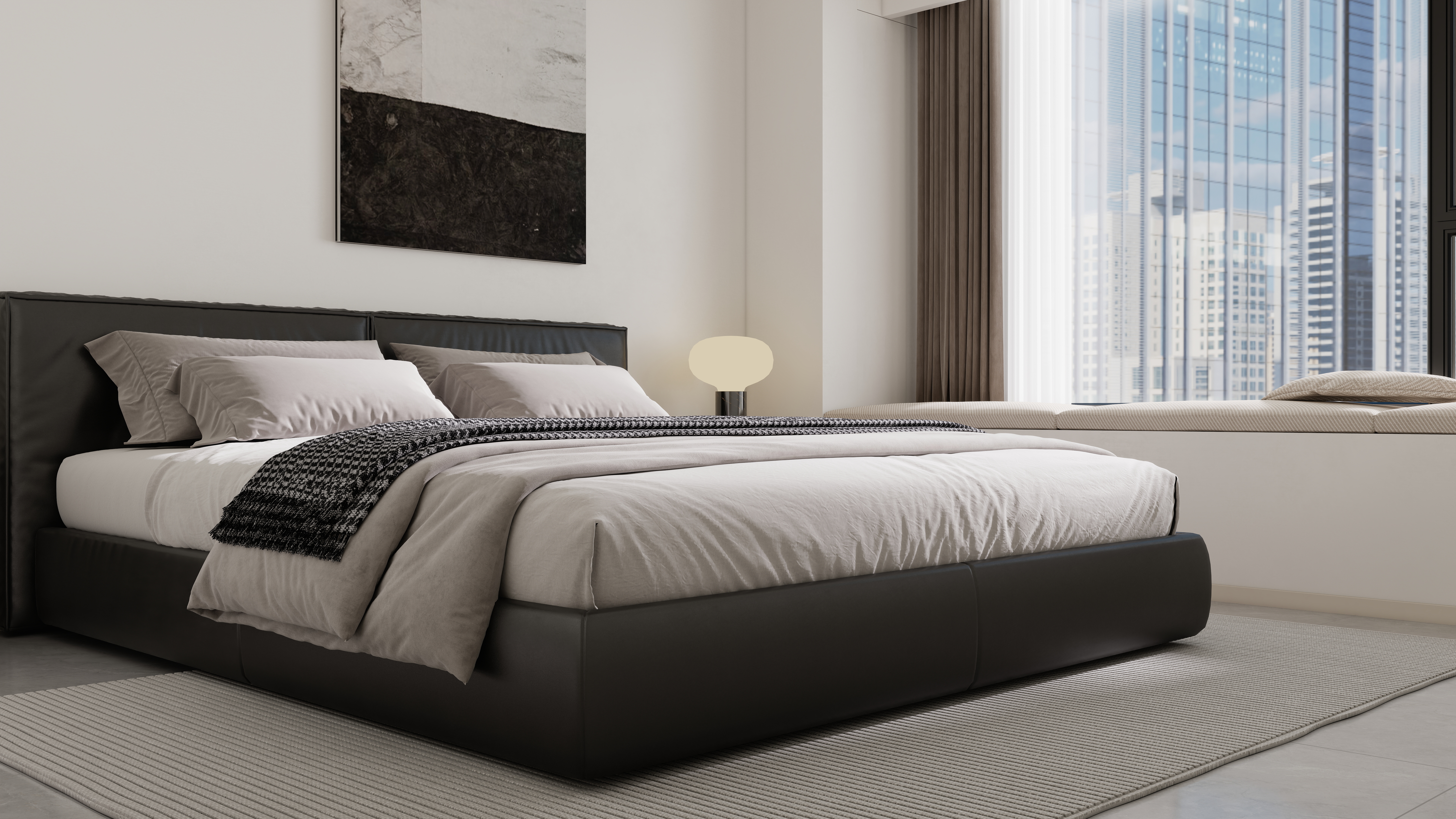 李佳洋-金山花苑107平现代3室一层主卧装修效果图第2张